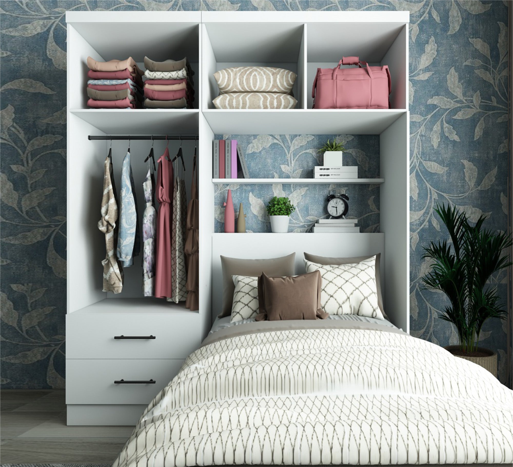 Elegant white single bedroom - Vitrine Furniture - Furniture