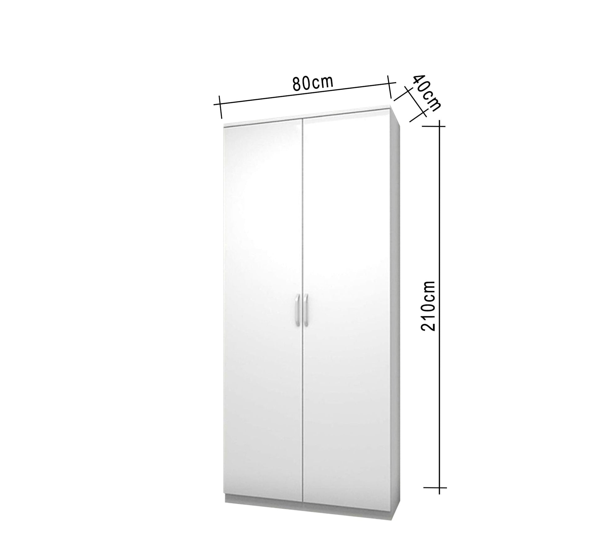Elegant white wardrobe with two doors - Vitrine Furniture - Furniture