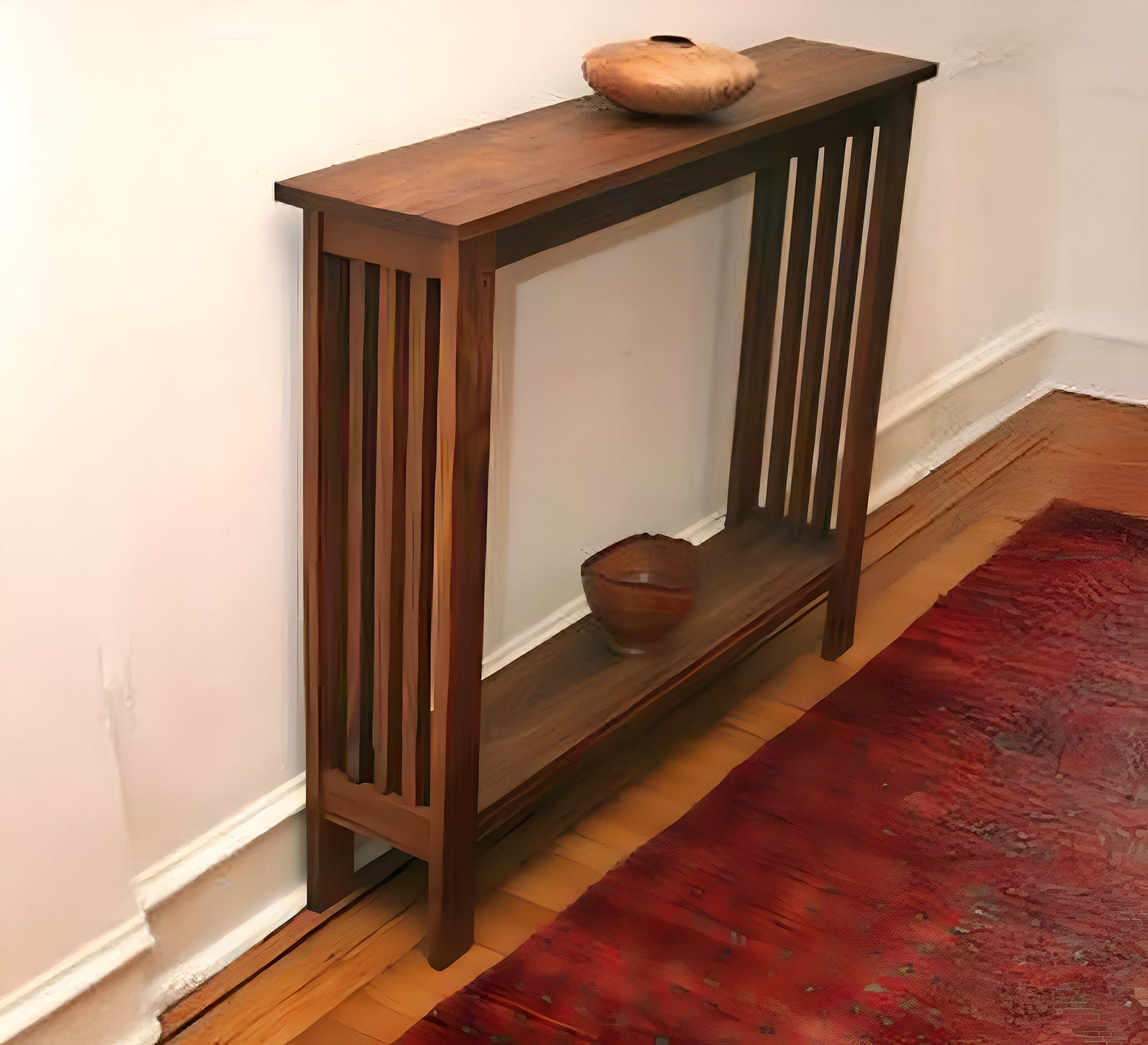 Elegant wooden console table with an artistic touch - Vitrine Furniture - Furniture