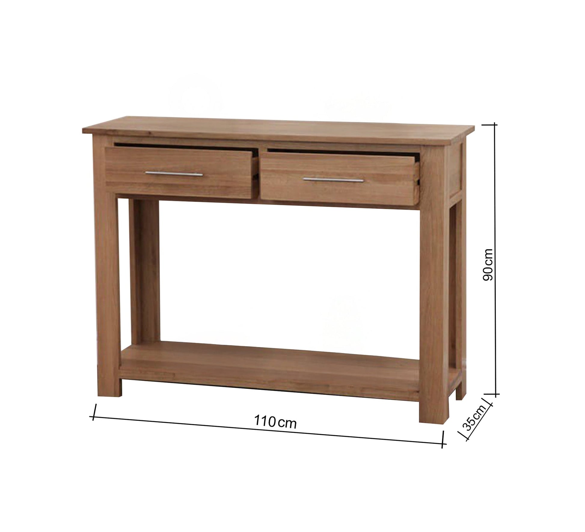 Elegant wooden console table with two drawers and a lower shelf - Vitrine Furniture - Furniture