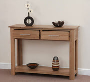 Elegant wooden console table with two drawers and a lower shelf - Vitrine Furniture - Furniture