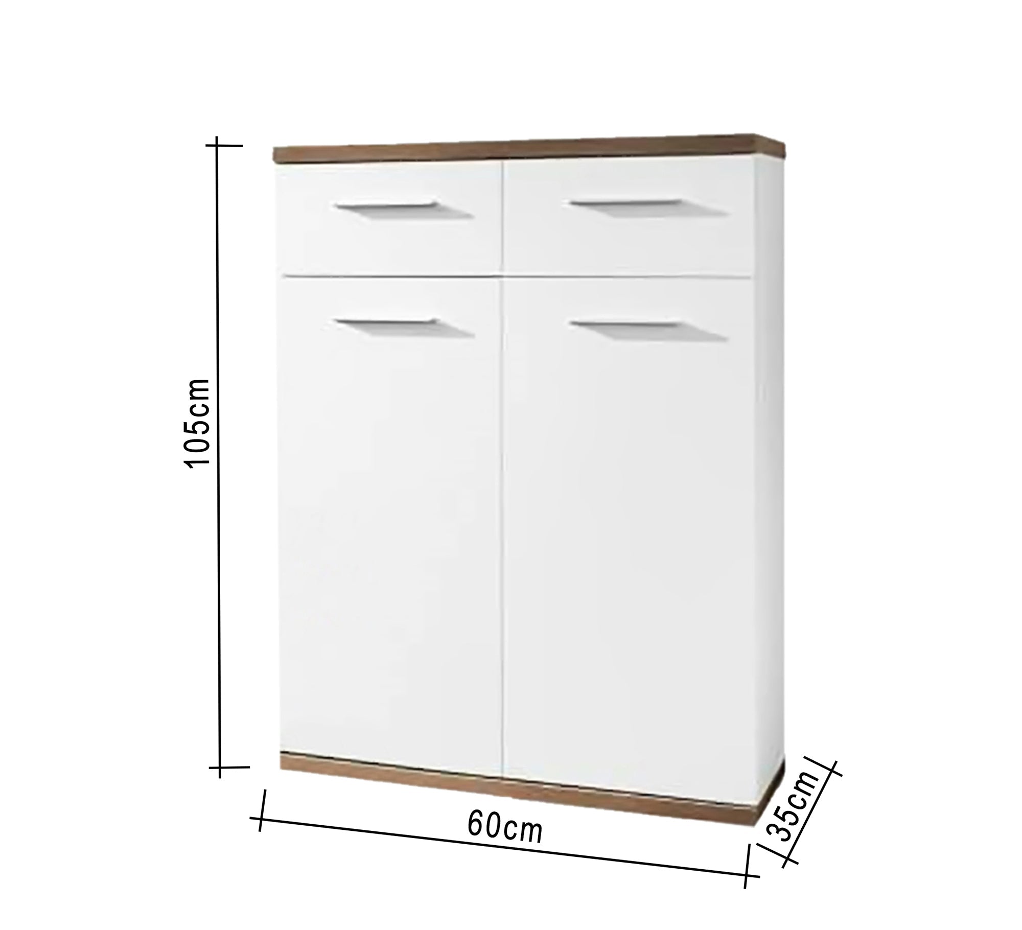 Eleganza White Shoe Cabinet - Sleek & Spacious Storage Solution - Vitrine Furniture - Shoe Racks