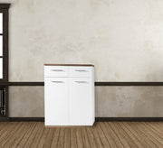 Eleganza White Shoe Cabinet - Sleek & Spacious Storage Solution - Vitrine Furniture - Shoe Racks