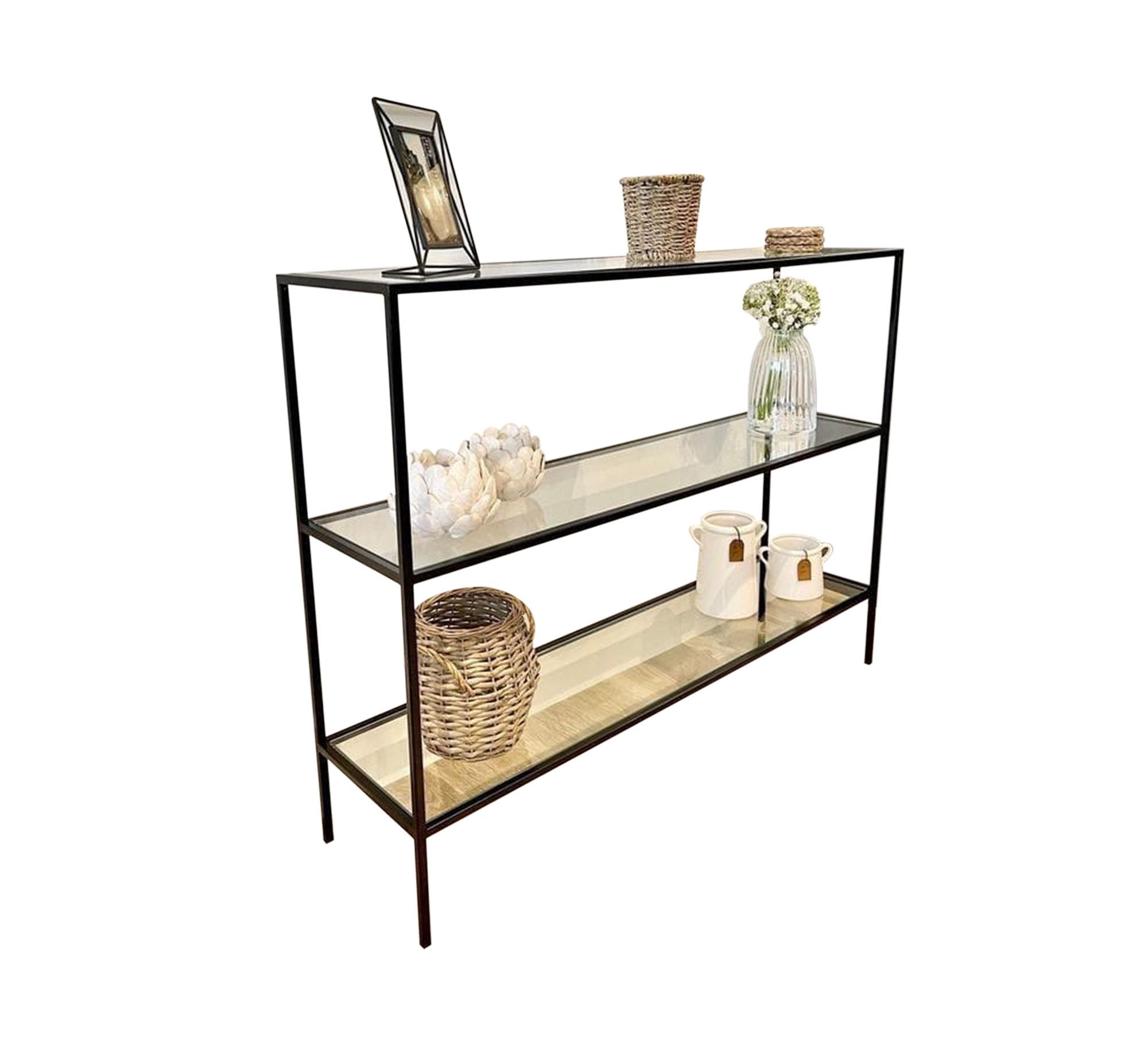Entrance console with three glass shelves - Vitrine Furniture - Furniture