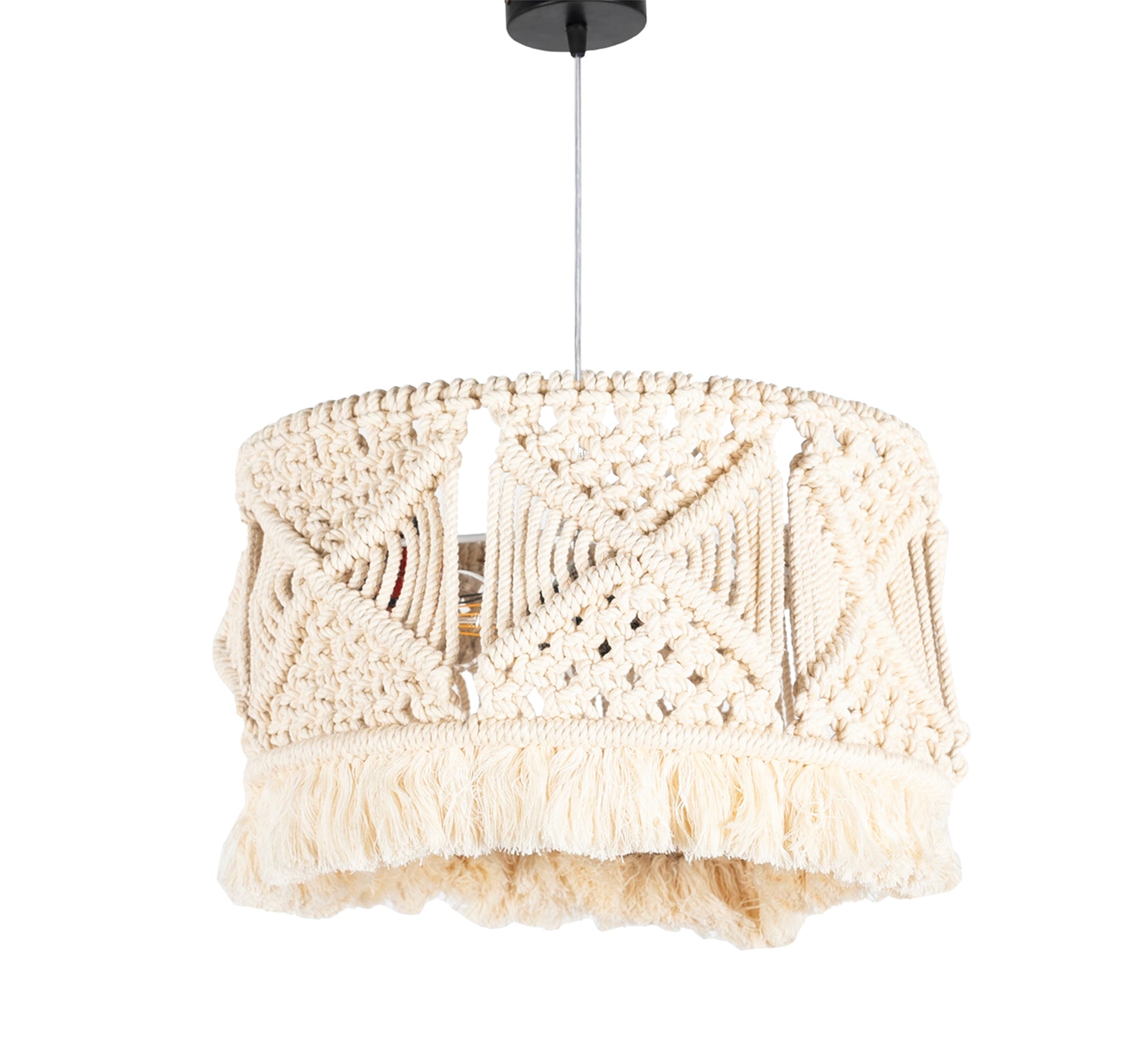 Extra - shaped macrame pendant lamp - Vitrine Furniture - Lighting