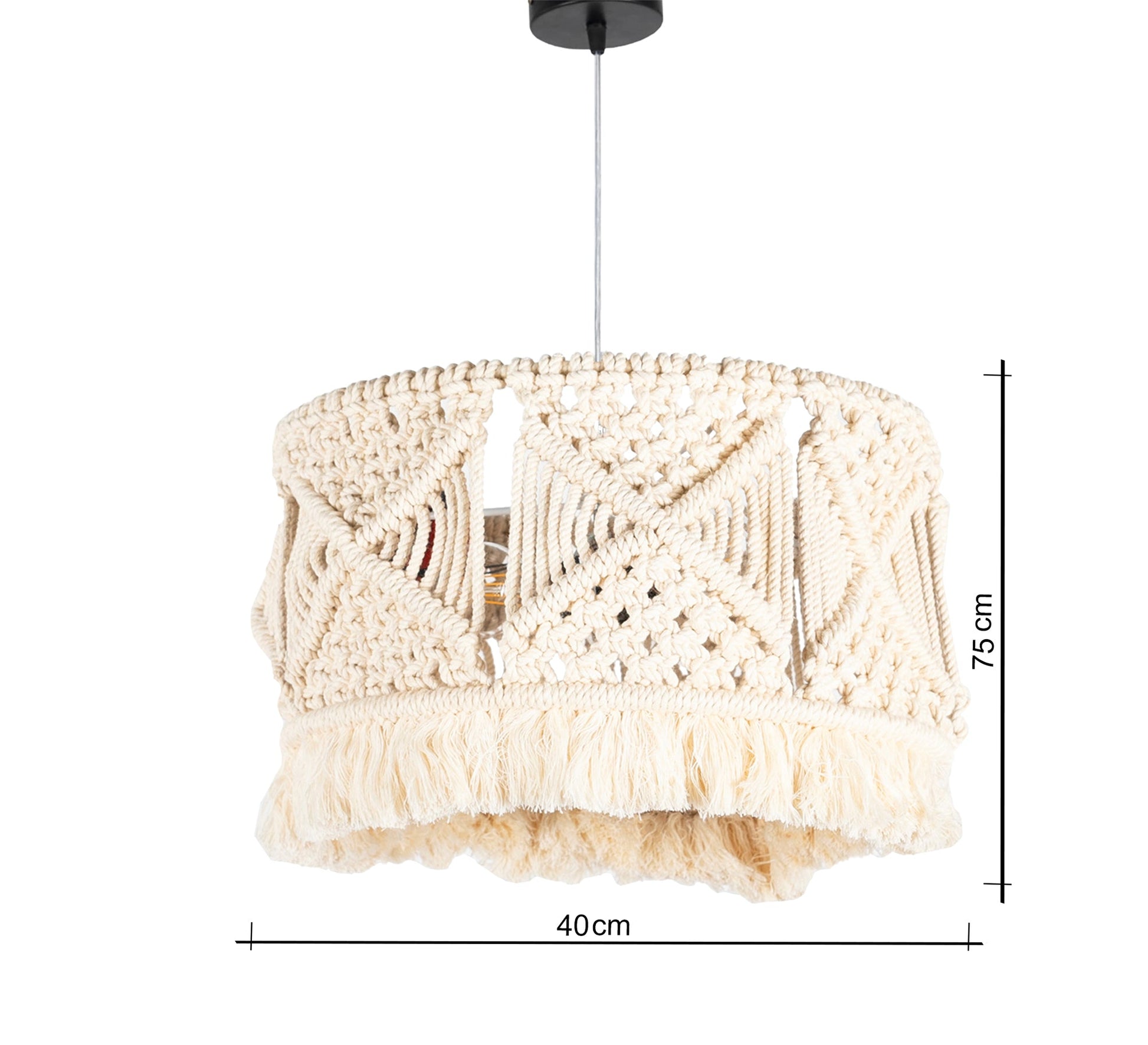 Extra - shaped macrame pendant lamp - Vitrine Furniture - Lighting