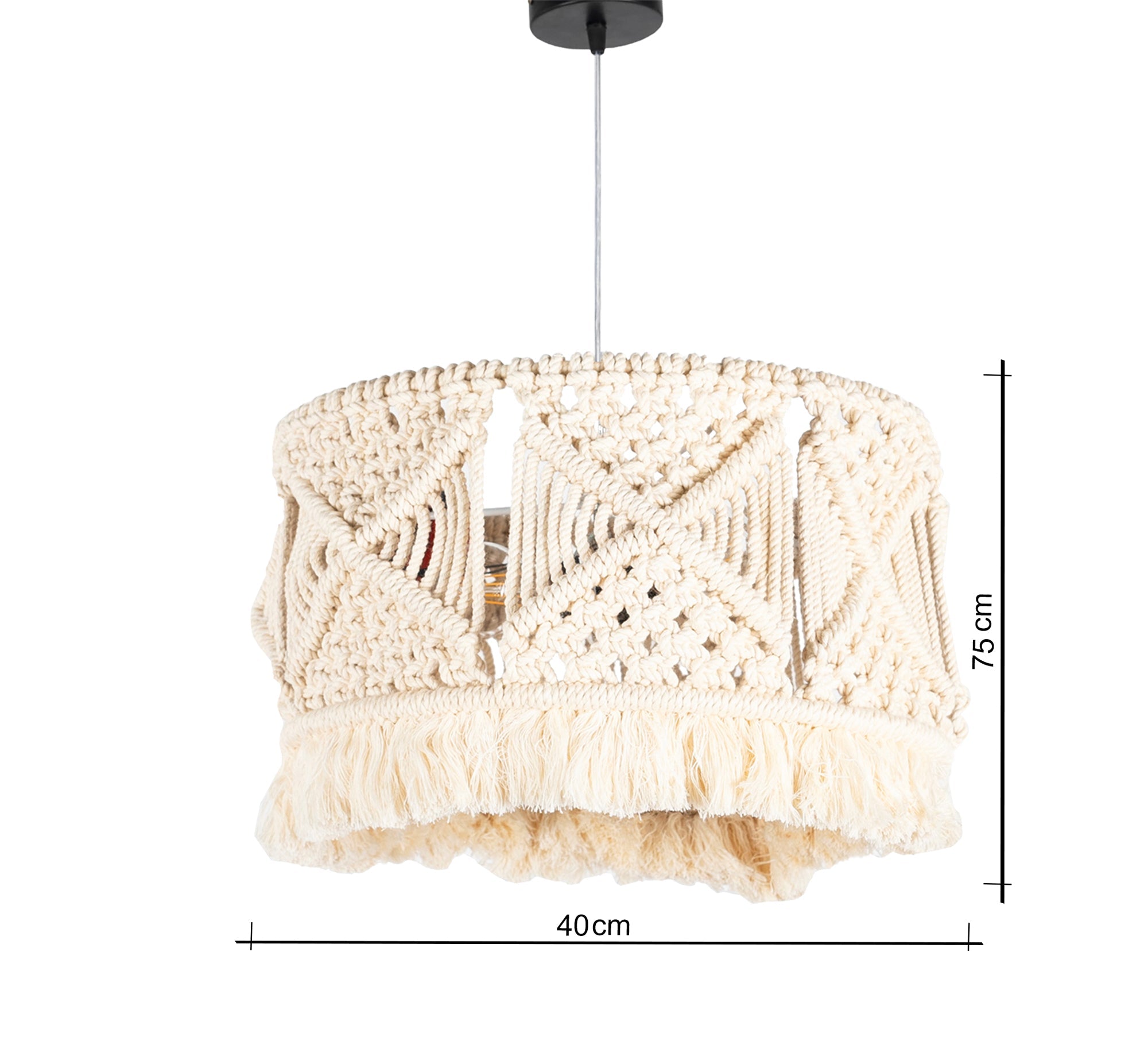 Extra - shaped macrame pendant lamp - Vitrine Furniture - Lighting