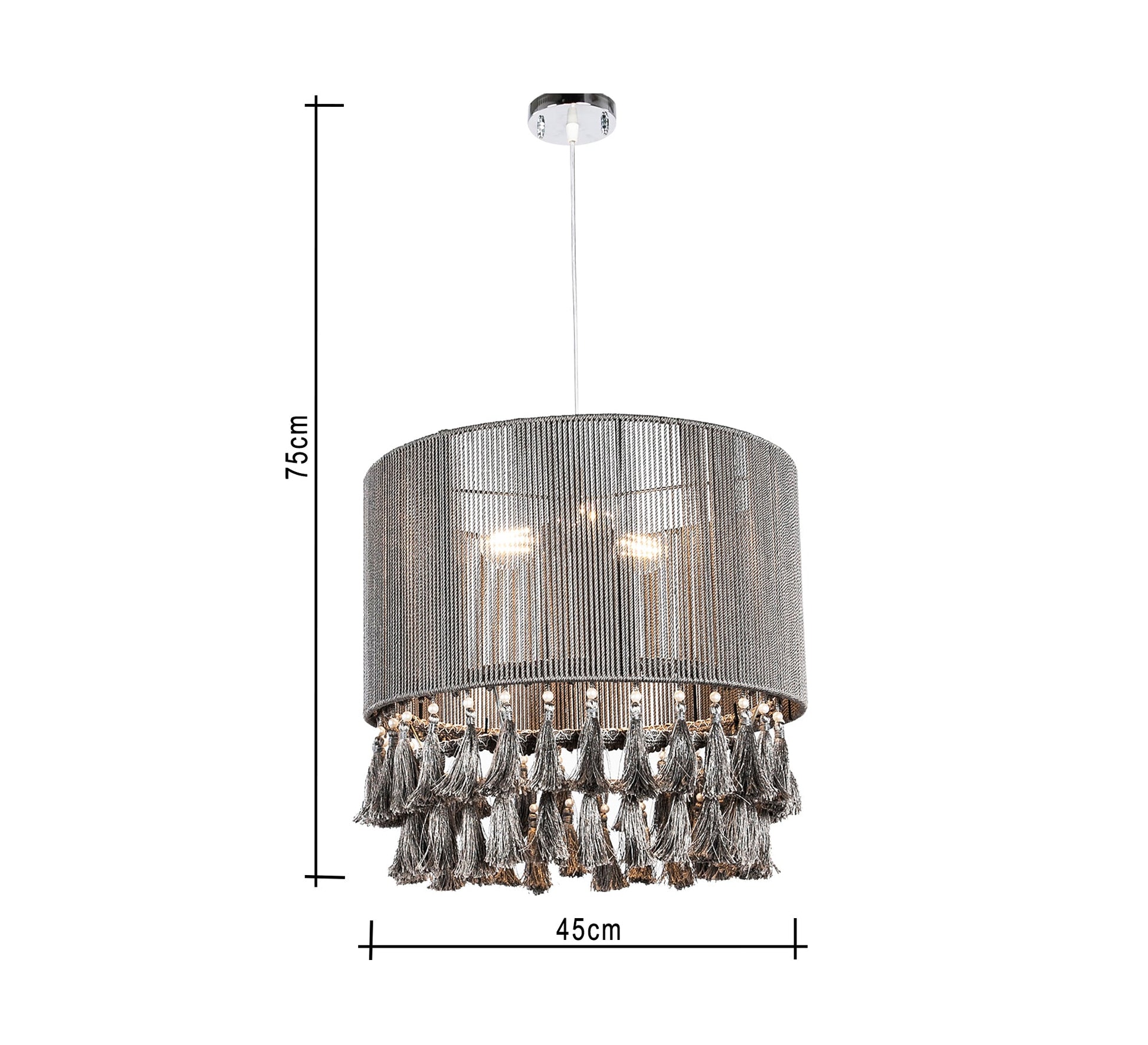 Fabric ceiling lamp with tassels - Vitrine Furniture - Lighting