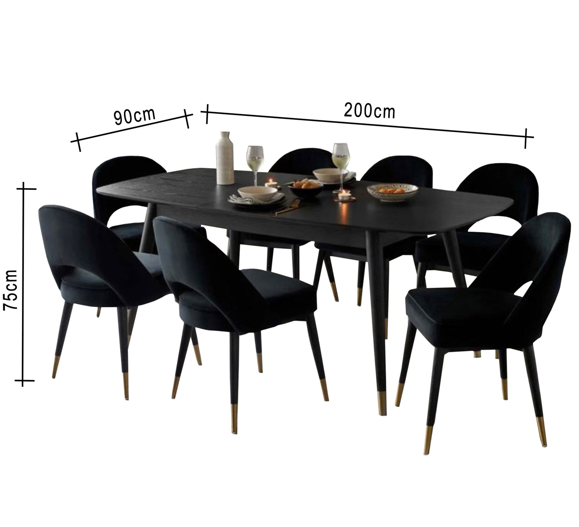 Family dining table in black - Vitrine Furniture - Furniture
