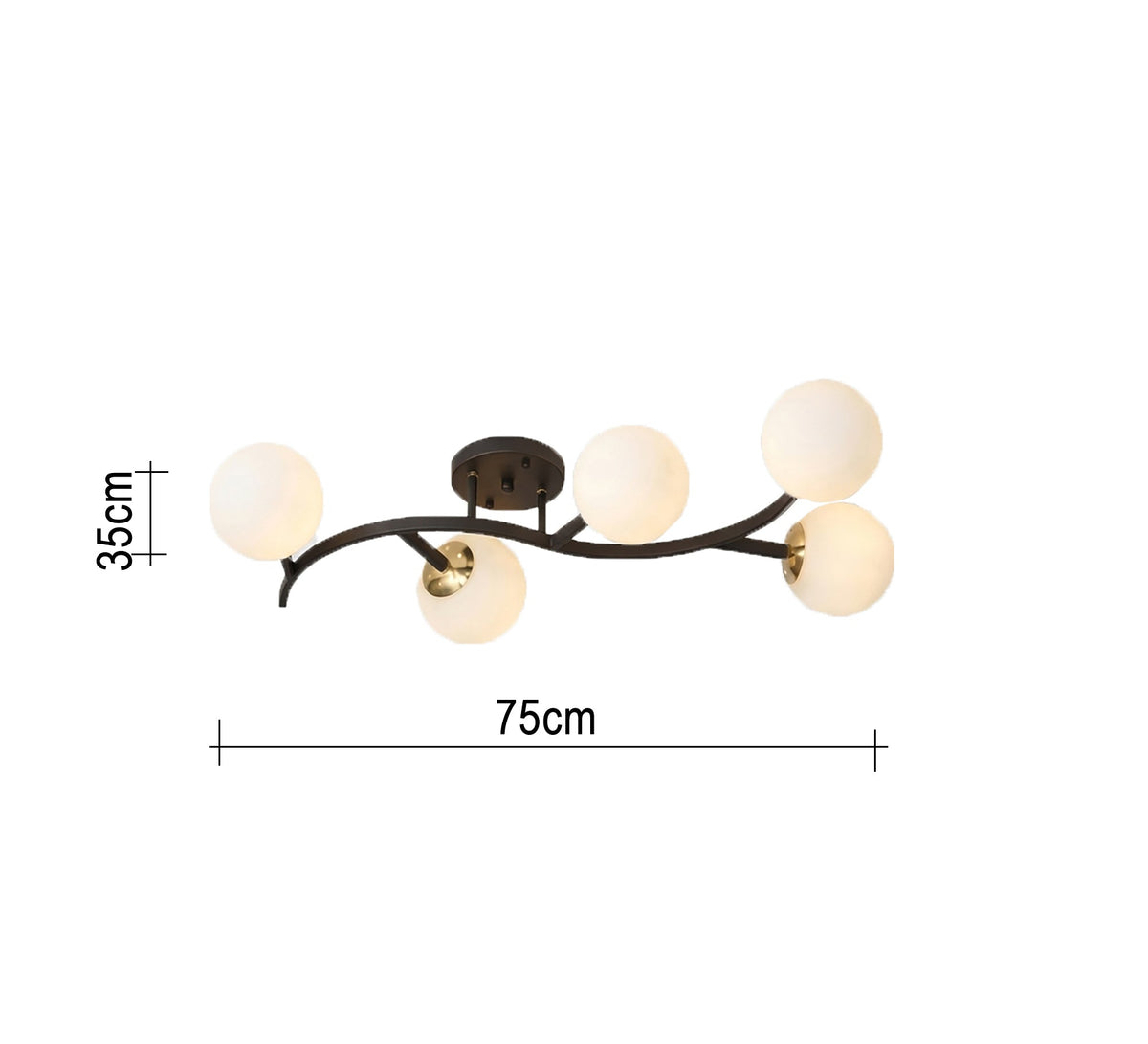 Five-branch leaf chandelier - Vitrine Furniture - Ceiling lights