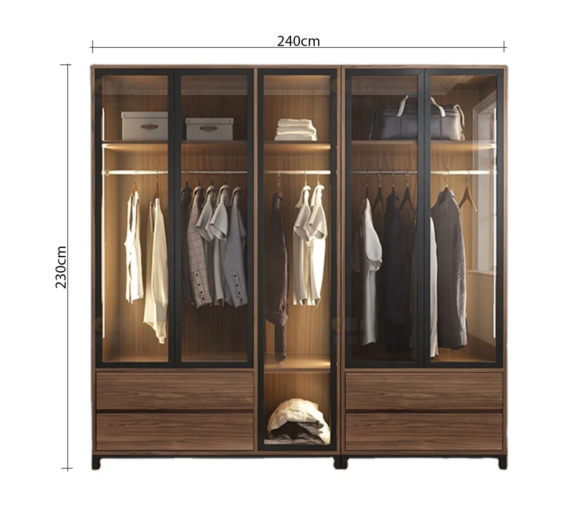 Five - door dressing table with clear glass - Vitrine Furniture - Furniture