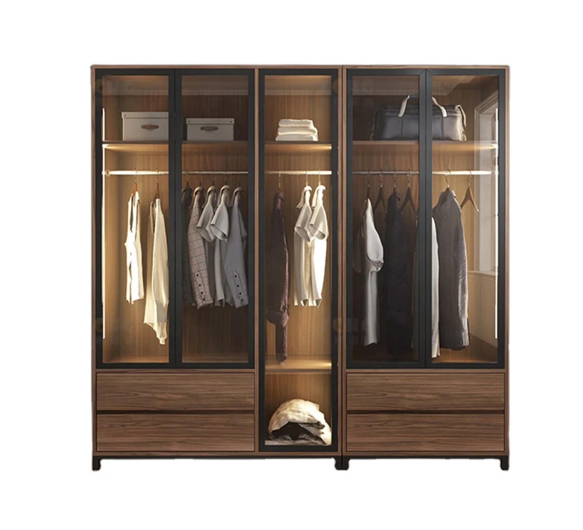 Five - door dressing table with clear glass - Vitrine Furniture - Furniture