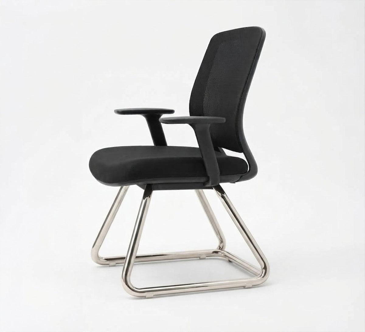 Fixed Waiting Chair with Mesh Back and Legs Chrome - Vitrine Furniture - Office Chairs