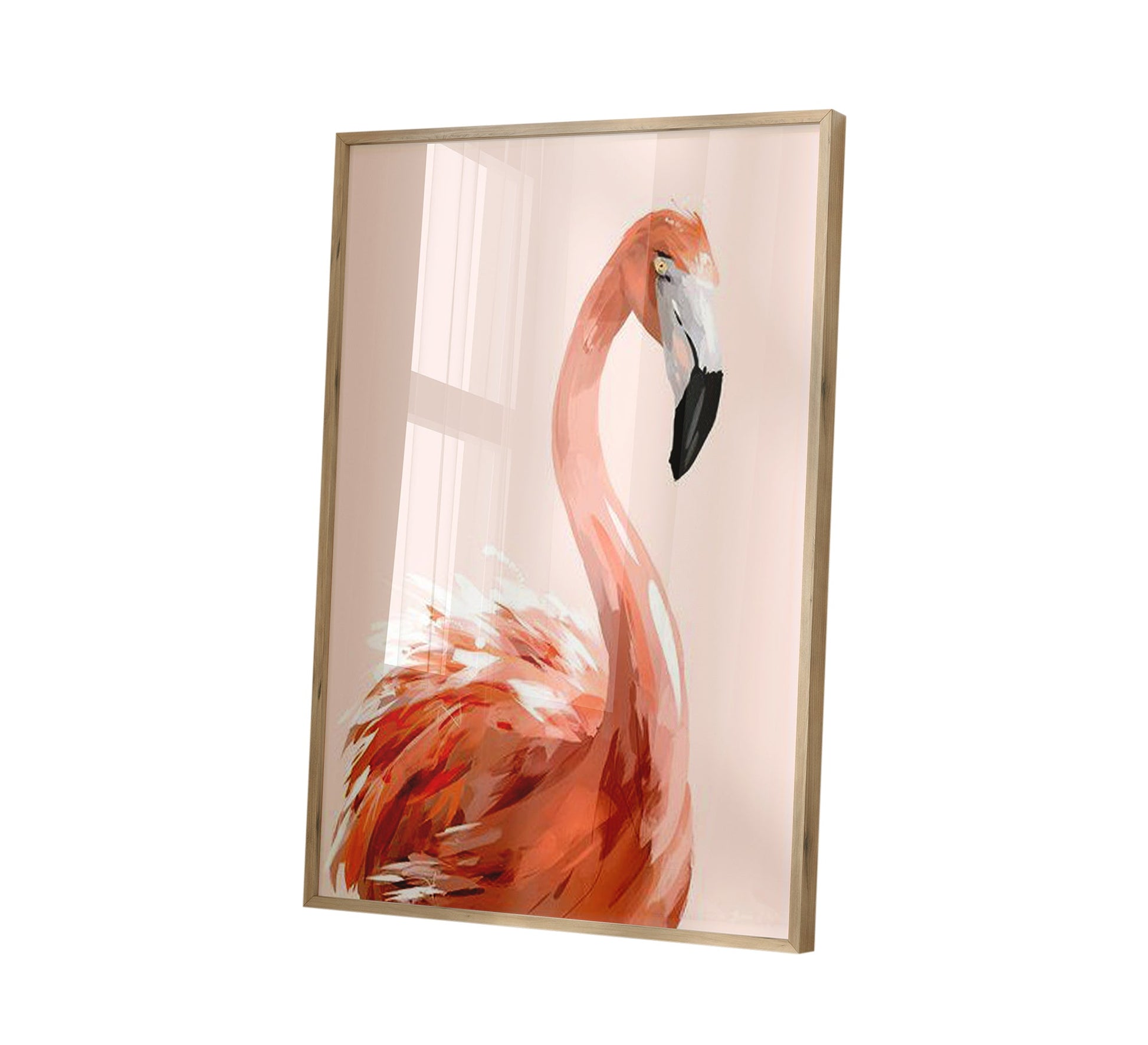 Flamingo bird painting - Vitrine Furniture - Décor