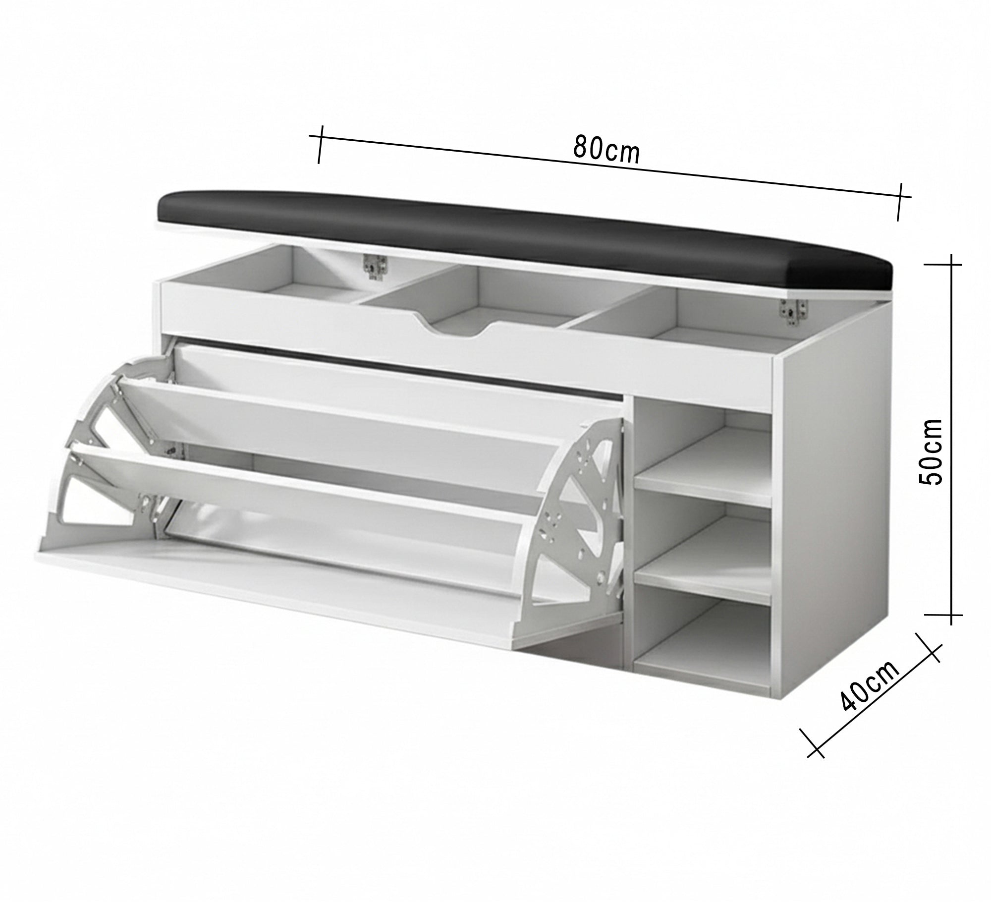 Flip - top shoe rack with a bench - Vitrine Furniture - Shoe Racks