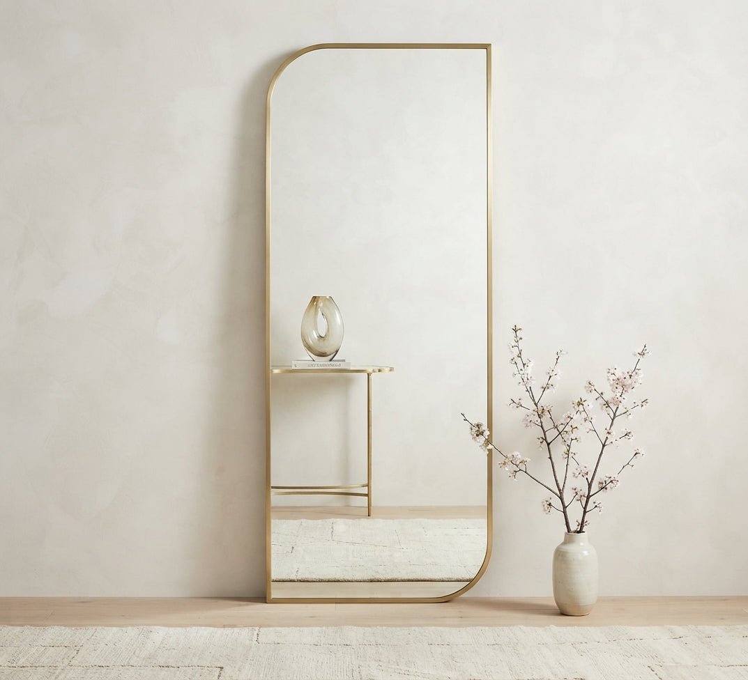 Float Mirror with Two Opposite Rounded Corners - Vitrine Furniture - Mirrors