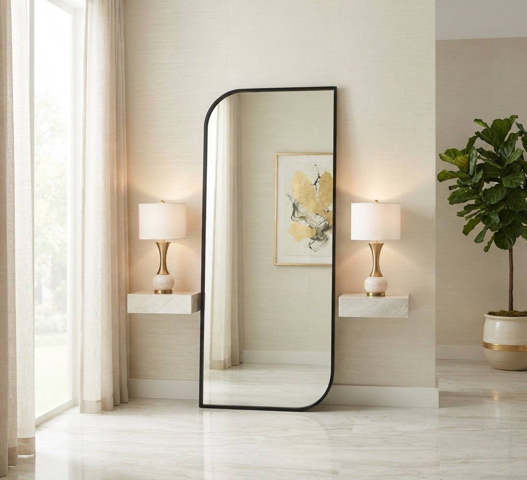 Float Mirror with Two Opposite Rounded Corners - Vitrine Furniture - Mirrors