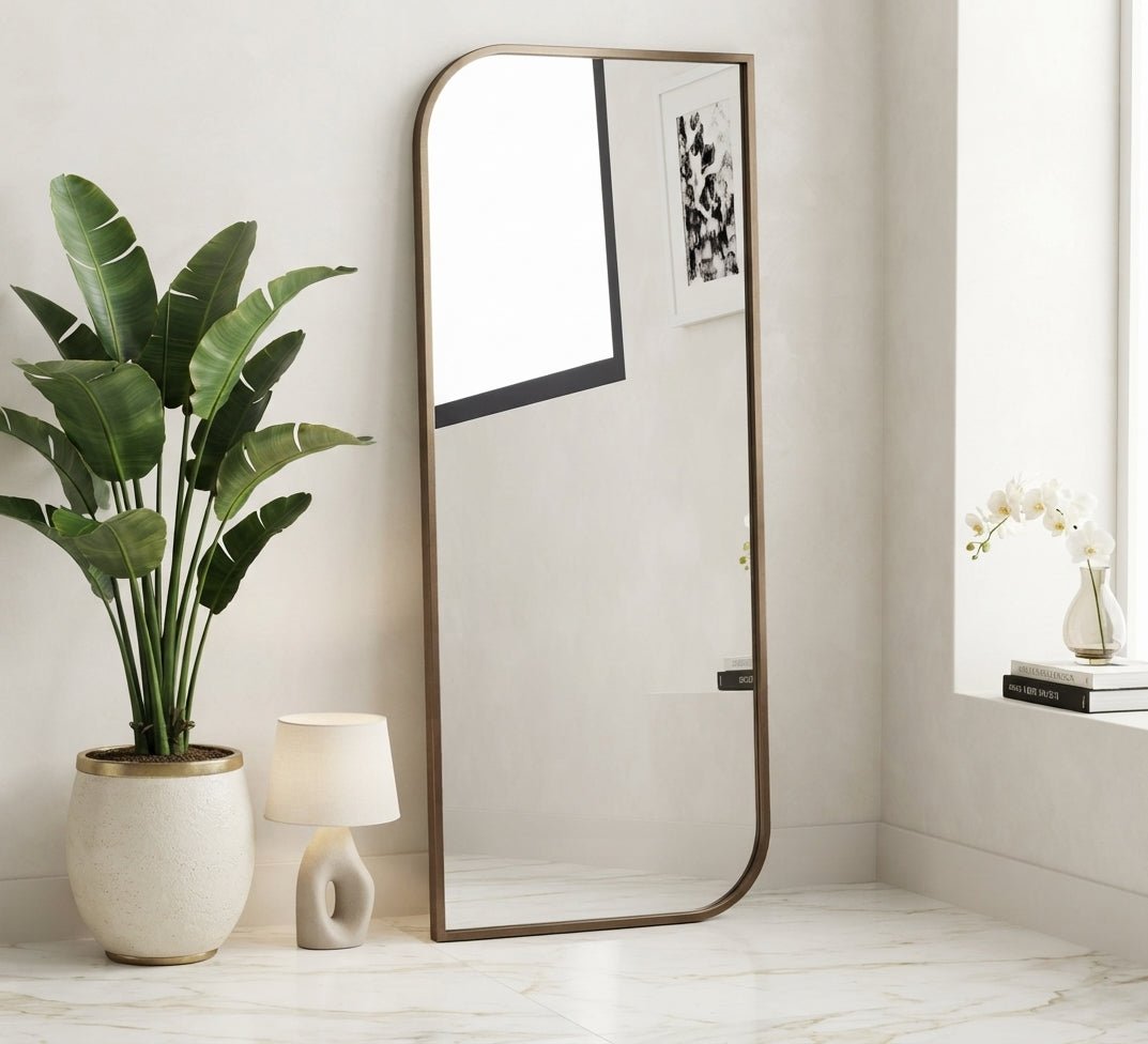 Float Mirror with Two Opposite Rounded Corners - Vitrine Furniture - Mirrors