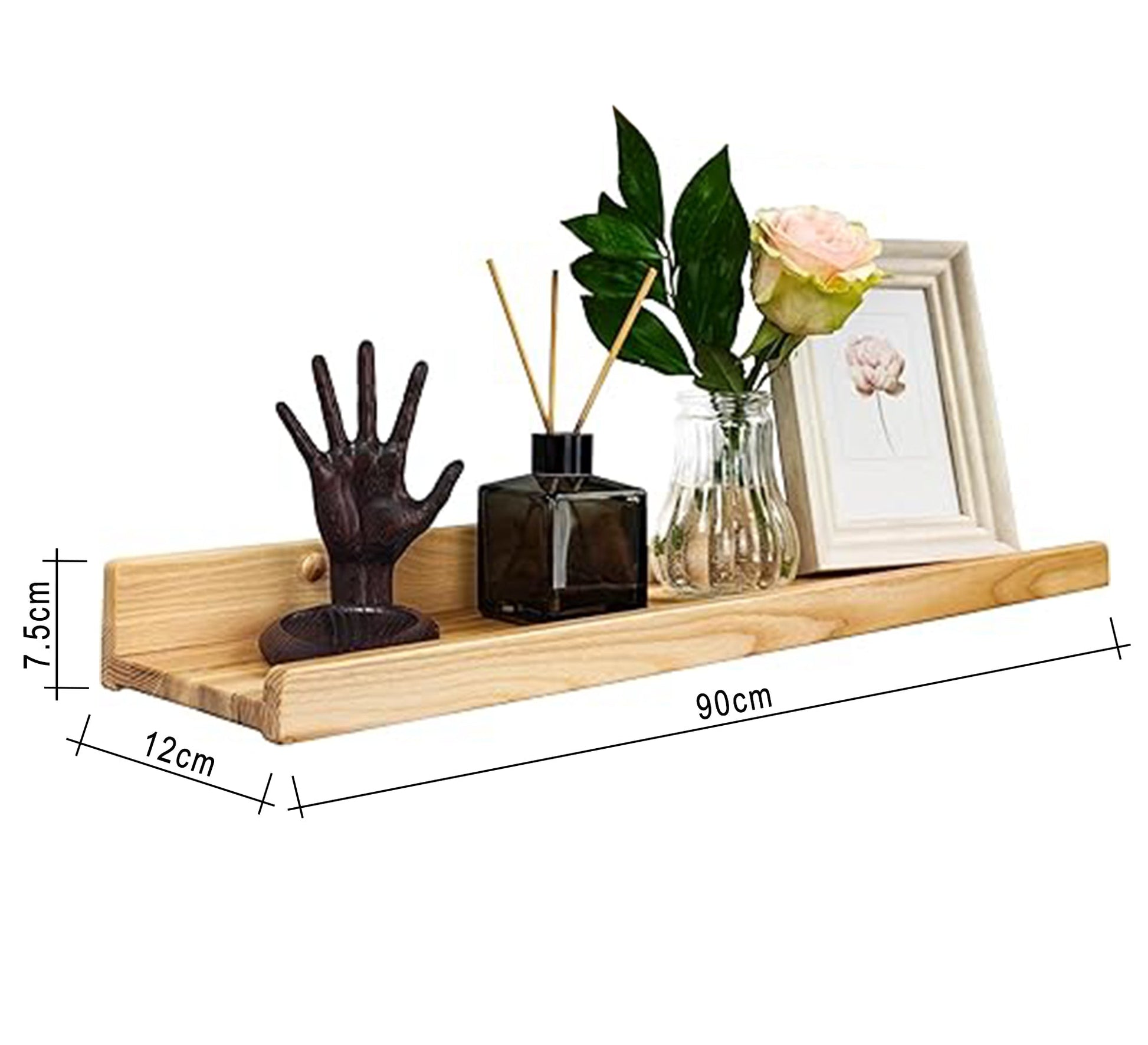 Floating Swedish Wood Wall Shelf - Vitrine Furniture - Décor