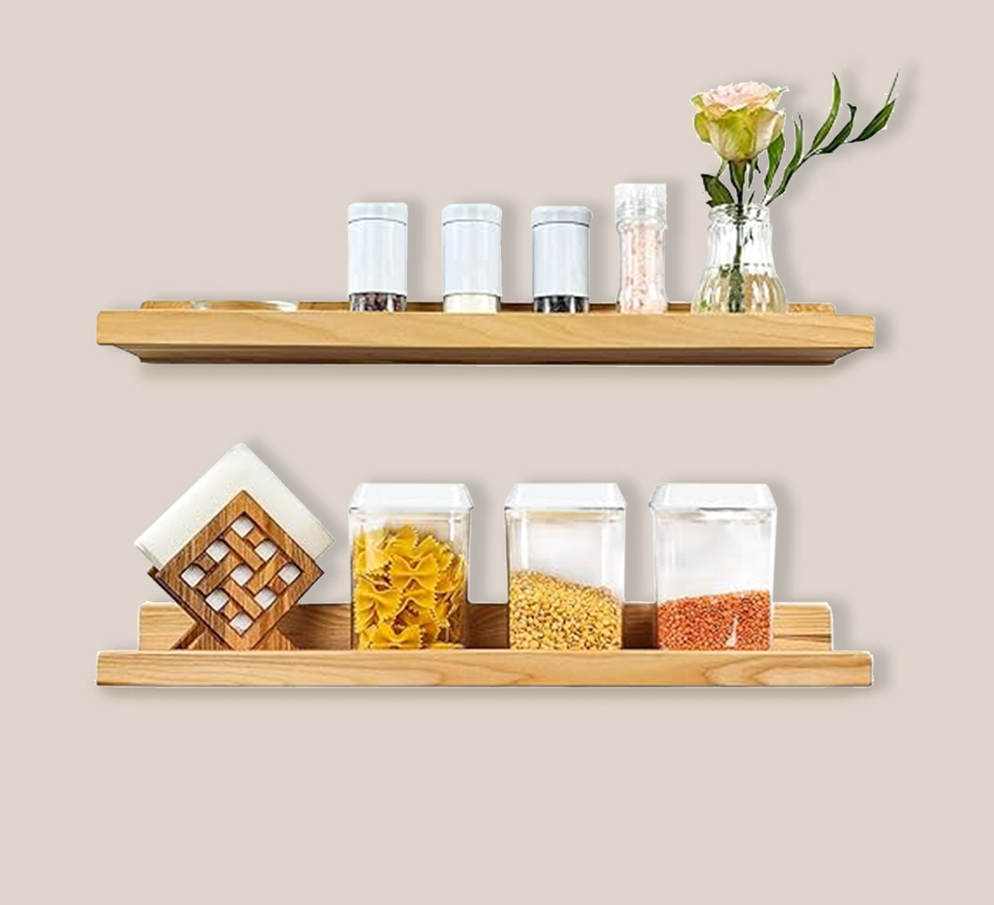 Floating Swedish Wood Wall Shelf - Vitrine Furniture - Décor