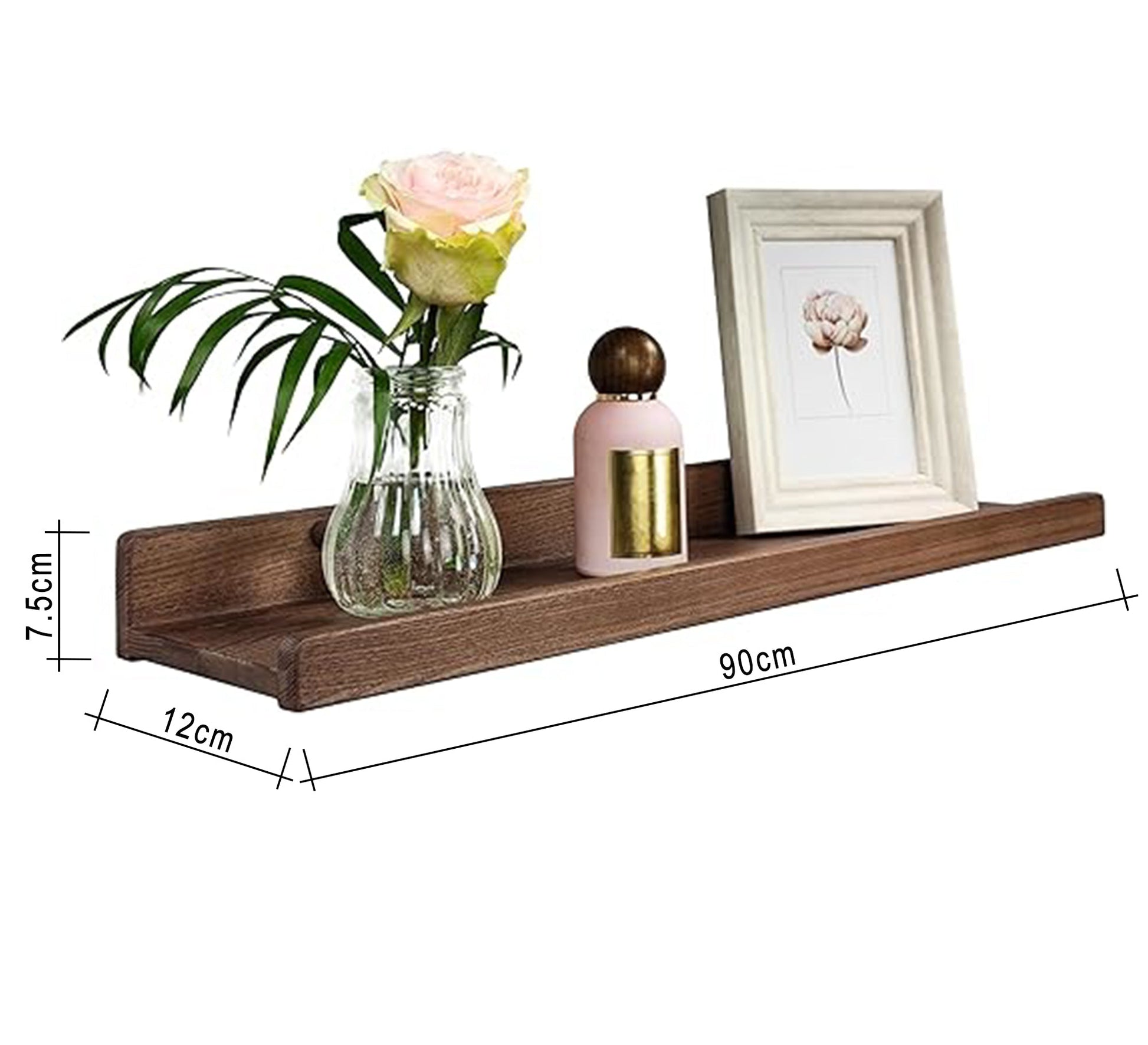 Floating Swedish Wood Wall Shelf - Vitrine Furniture - Décor