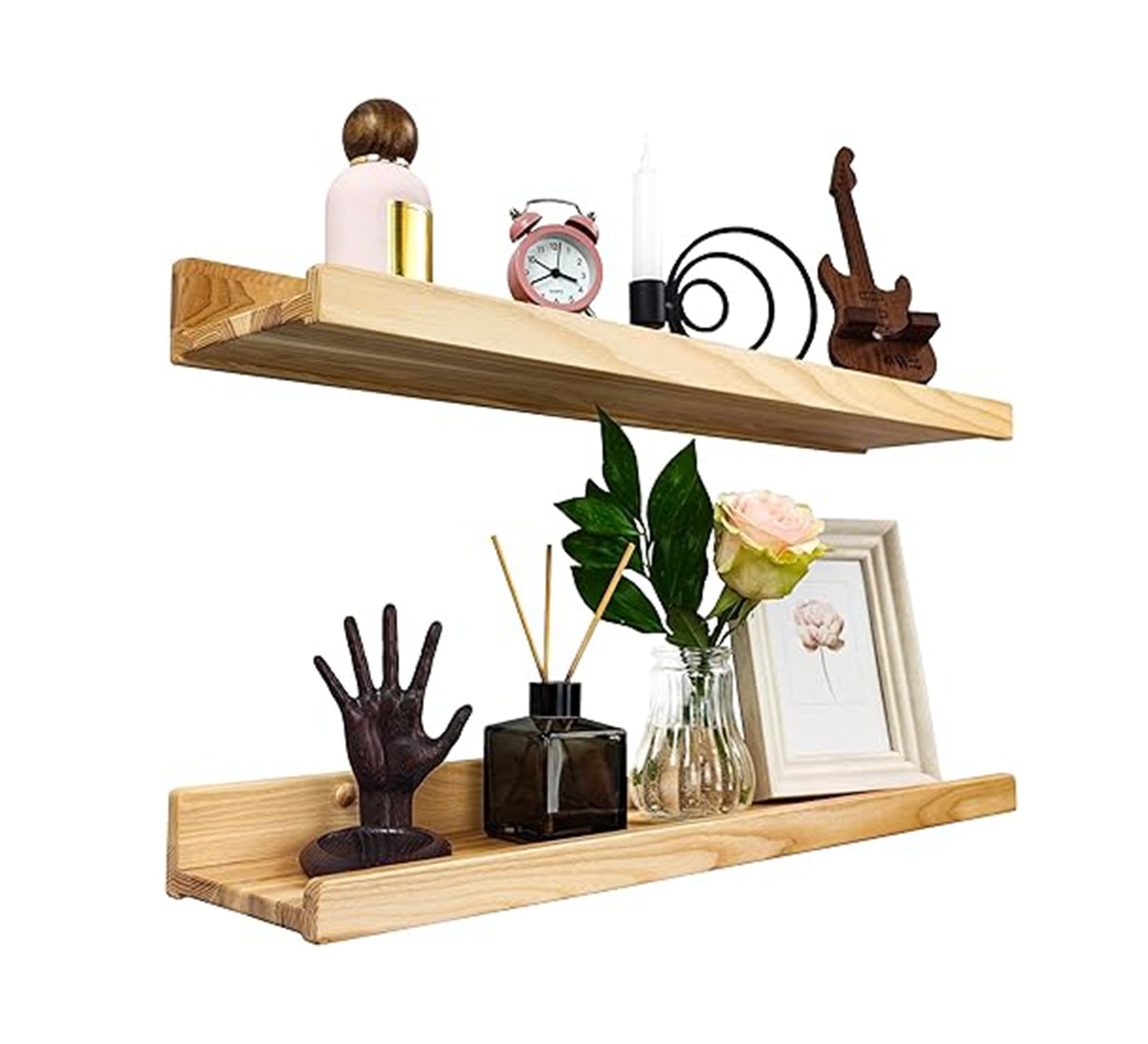 Floating Swedish Wood Wall Shelf - Vitrine Furniture - Décor