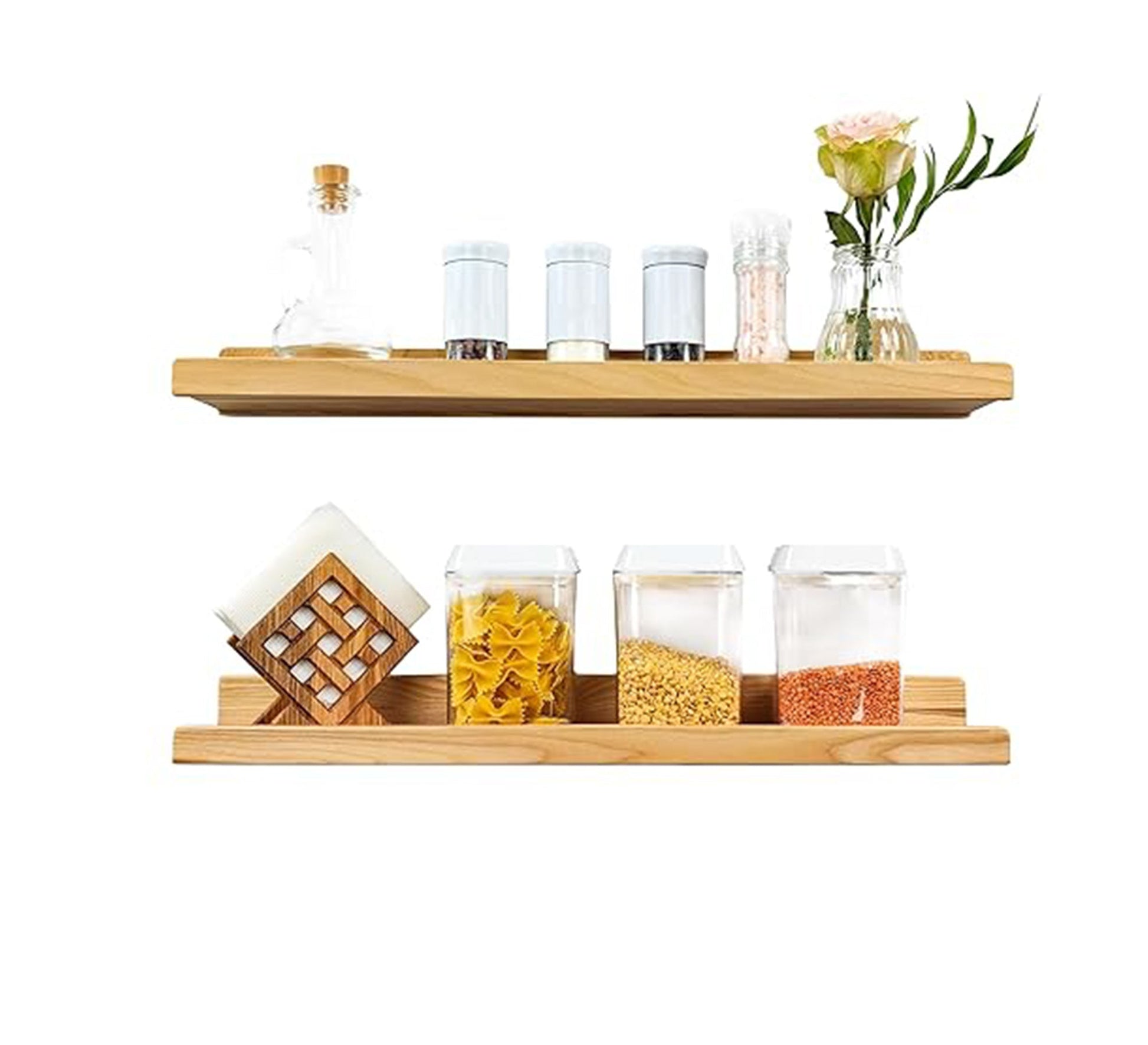 Floating Swedish Wood Wall Shelf - Vitrine Furniture - Décor