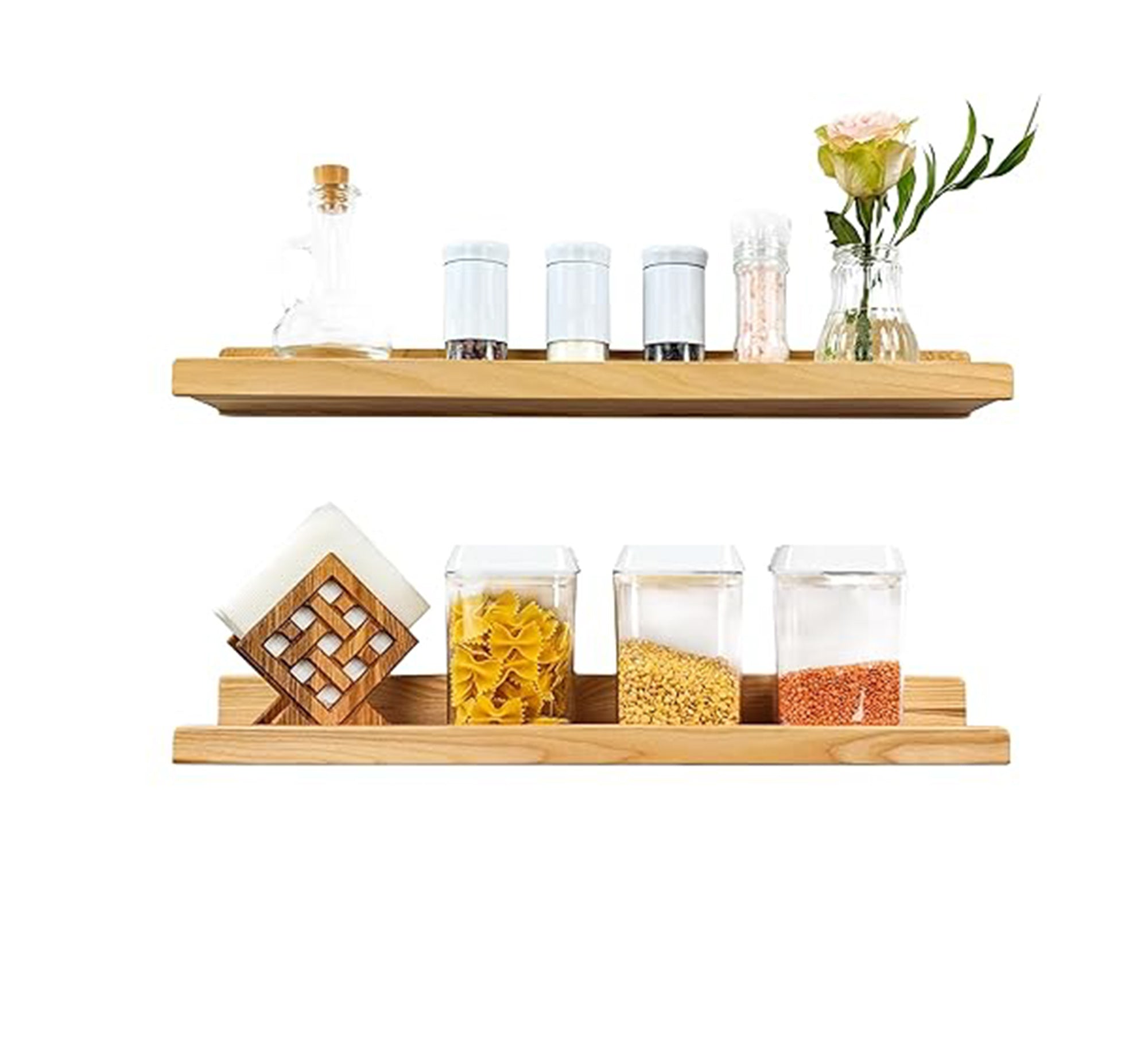 Floating Swedish Wood Wall Shelf - Vitrine Furniture - Décor