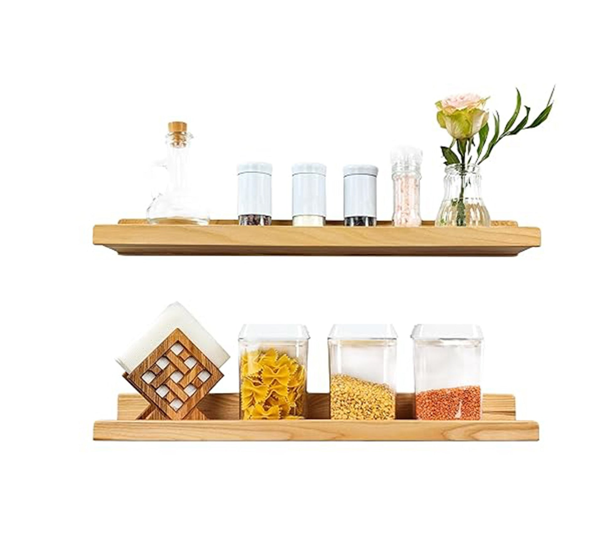 Floating Swedish Wood Wall Shelf - Vitrine Furniture - Décor