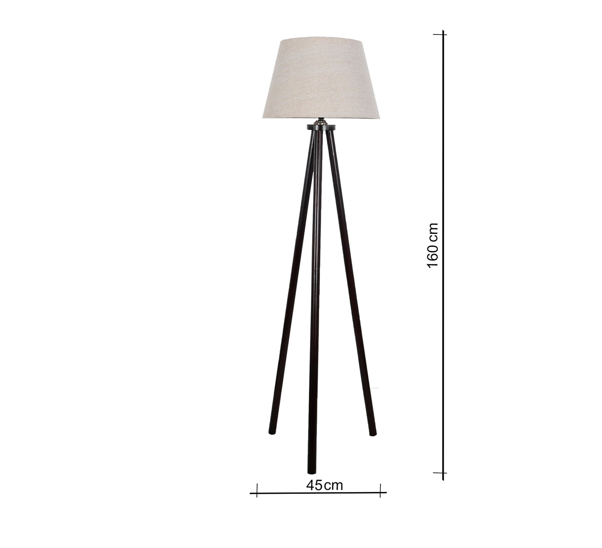 Floor lamp with a triangular base in brown beech wood - Vitrine Furniture - Lighting