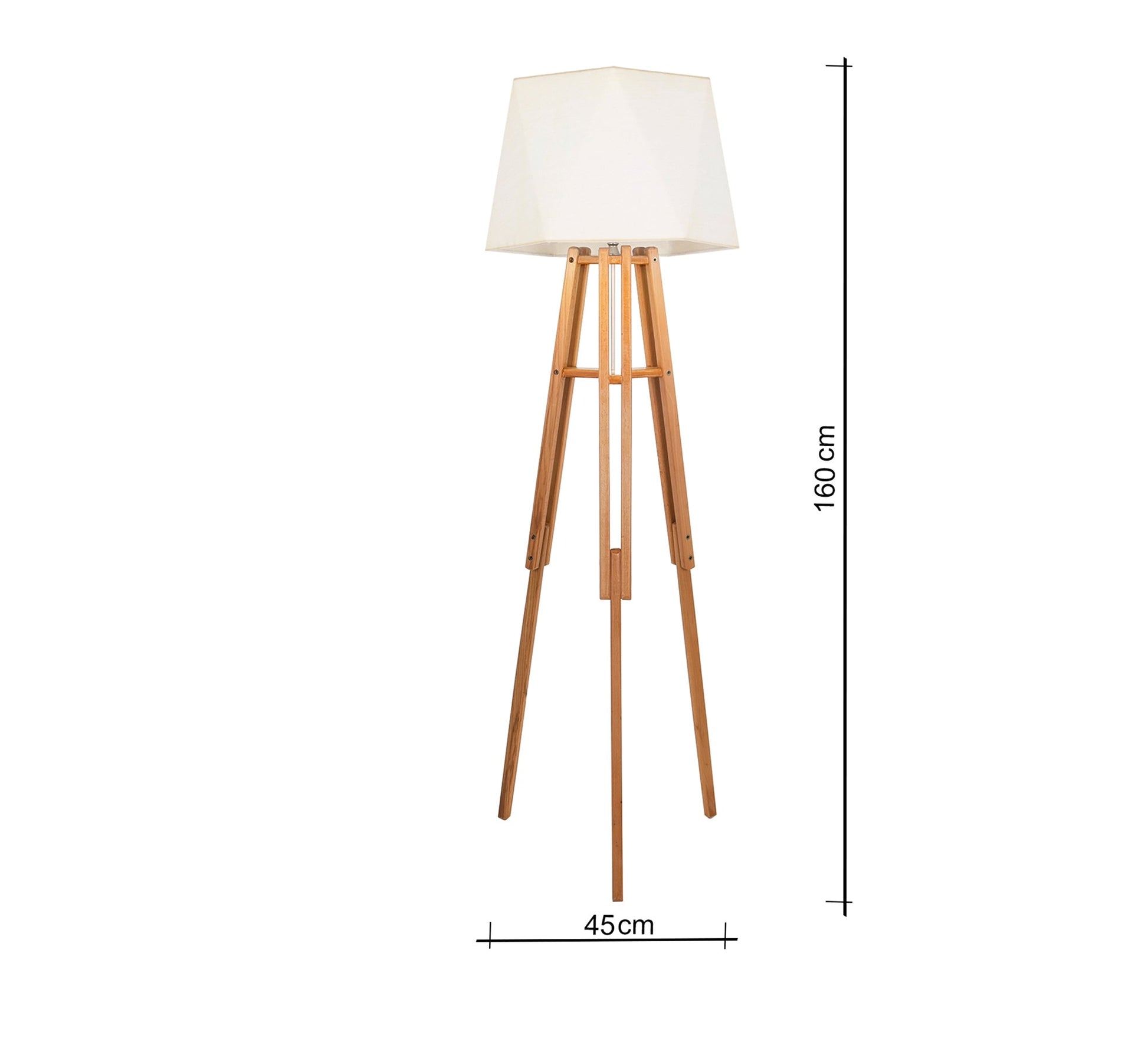 Floor lamp with a triangular base in light beech wood - Vitrine Furniture - Lighting