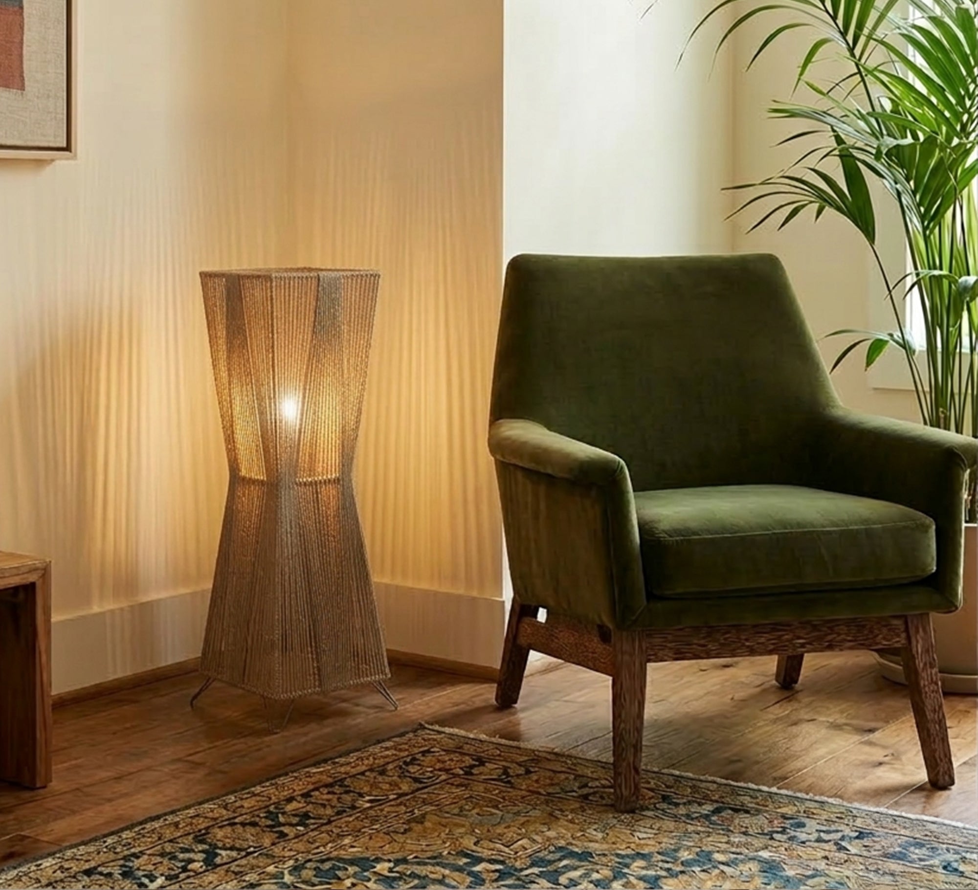 Floor lamp with a woven geometric design - Vitrine Furniture - Floor lamps