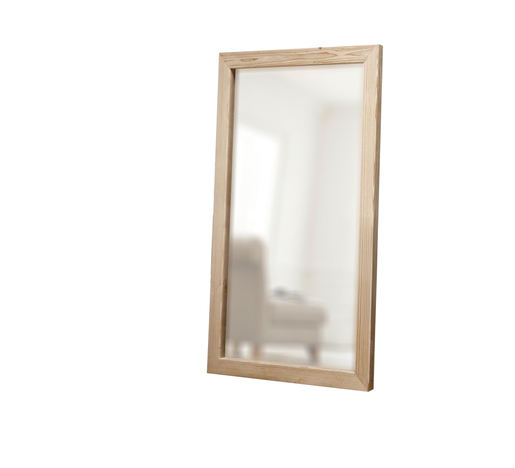 Floor mirror with a beige wooden frame - Vitrine Furniture - Décor