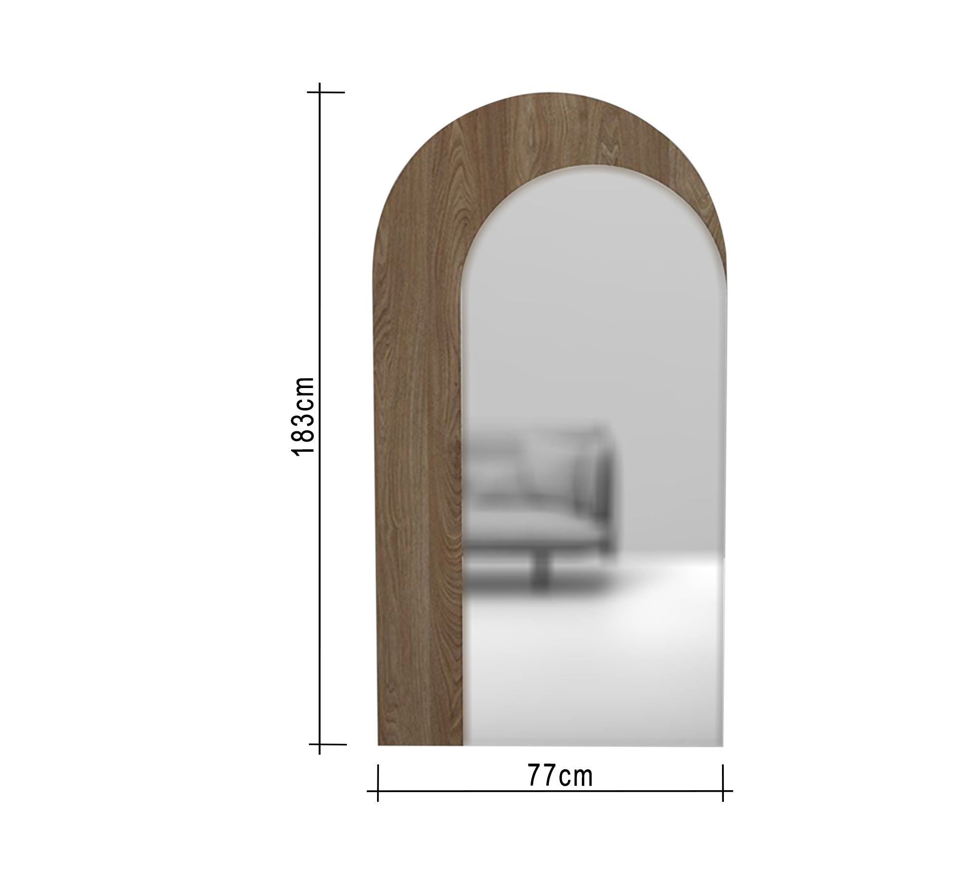 Floor mirror with a wooden frame - Vitrine Furniture - Décor