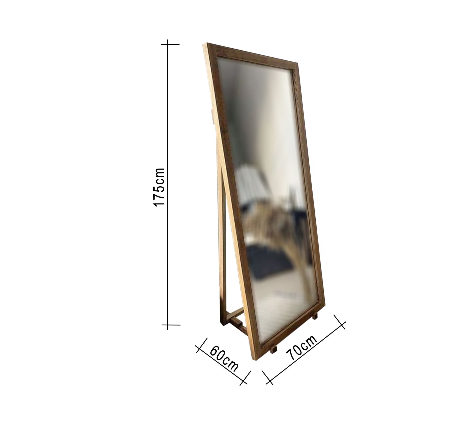 Floor Mirror with Connected Legs and Adjustable Tilt Floor Stand - Vitrine Furniture - Décor