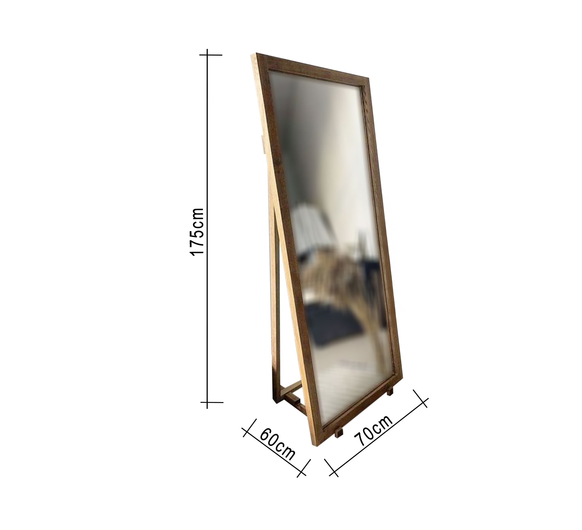 Floor Mirror with Connected Legs and Adjustable Tilt Floor Stand - Vitrine Furniture - Décor