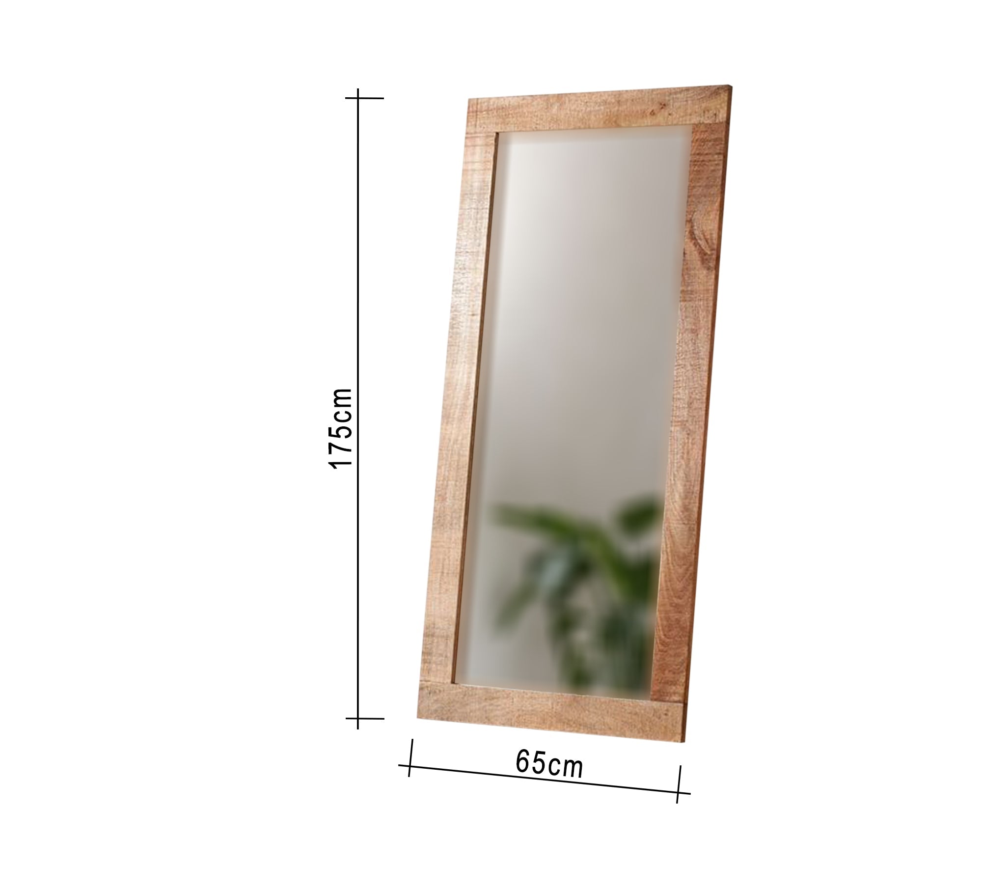 Floor Mounting Mirror in Brown Wood - Vitrine Furniture - Décor