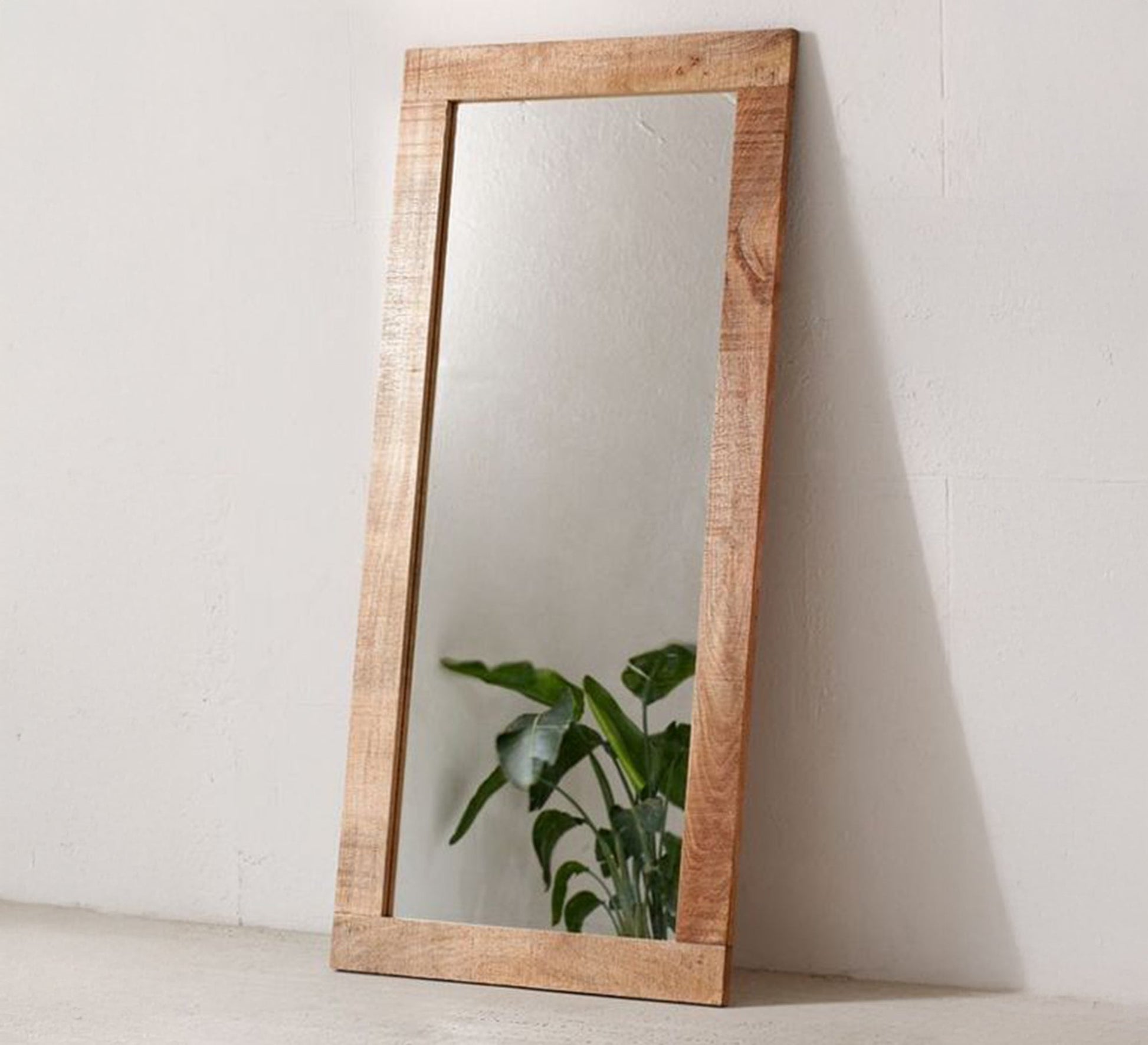 Floor Mounting Mirror in Brown Wood - Vitrine Furniture - Décor