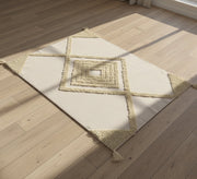 Floor rug with a pattern that blends flat and raised elements - Vitrine Furniture - Accessories