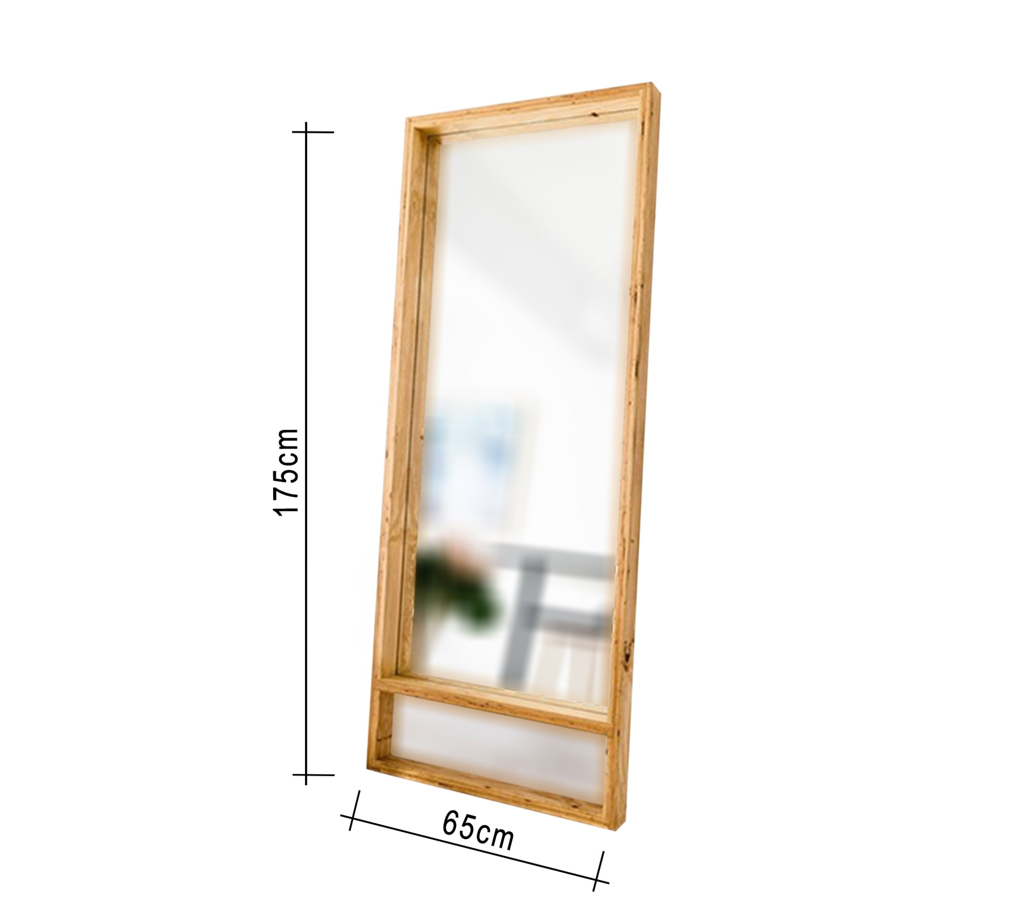 Foldable floor mirror with wood frame - Vitrine Furniture - Décor