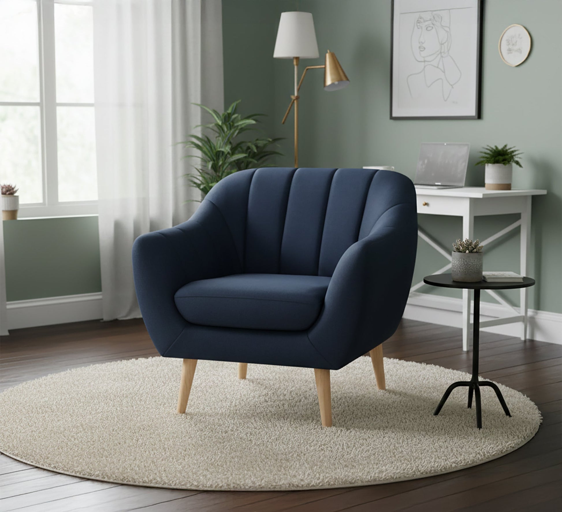 Footie chair with cascading folds on the backrest - Vitrine Furniture - Chairs & Chaise lounge