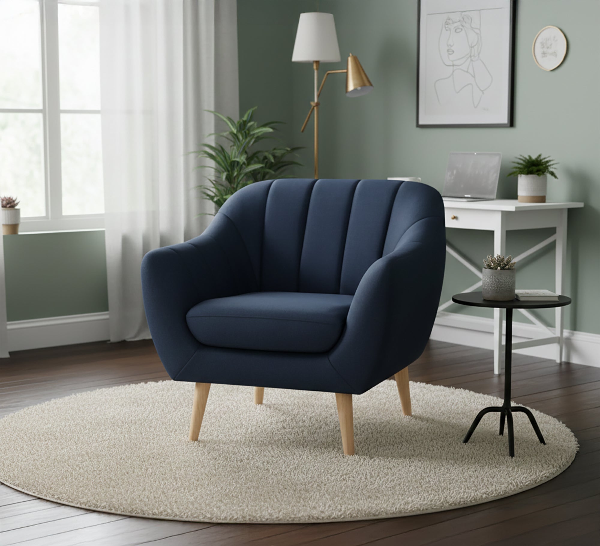 Footie chair with cascading folds on the backrest - Vitrine Furniture - Chairs & Chaise lounge