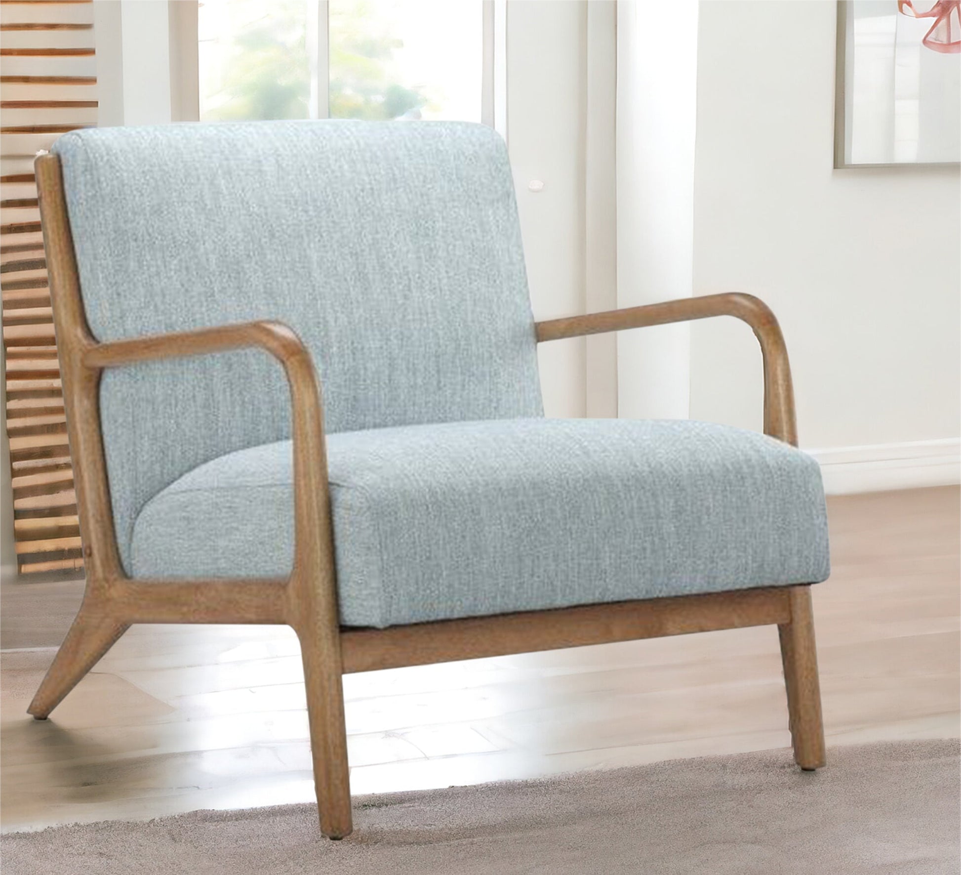 Footstool Chair with Wooden Armrests - Vitrine Furniture - Furniture