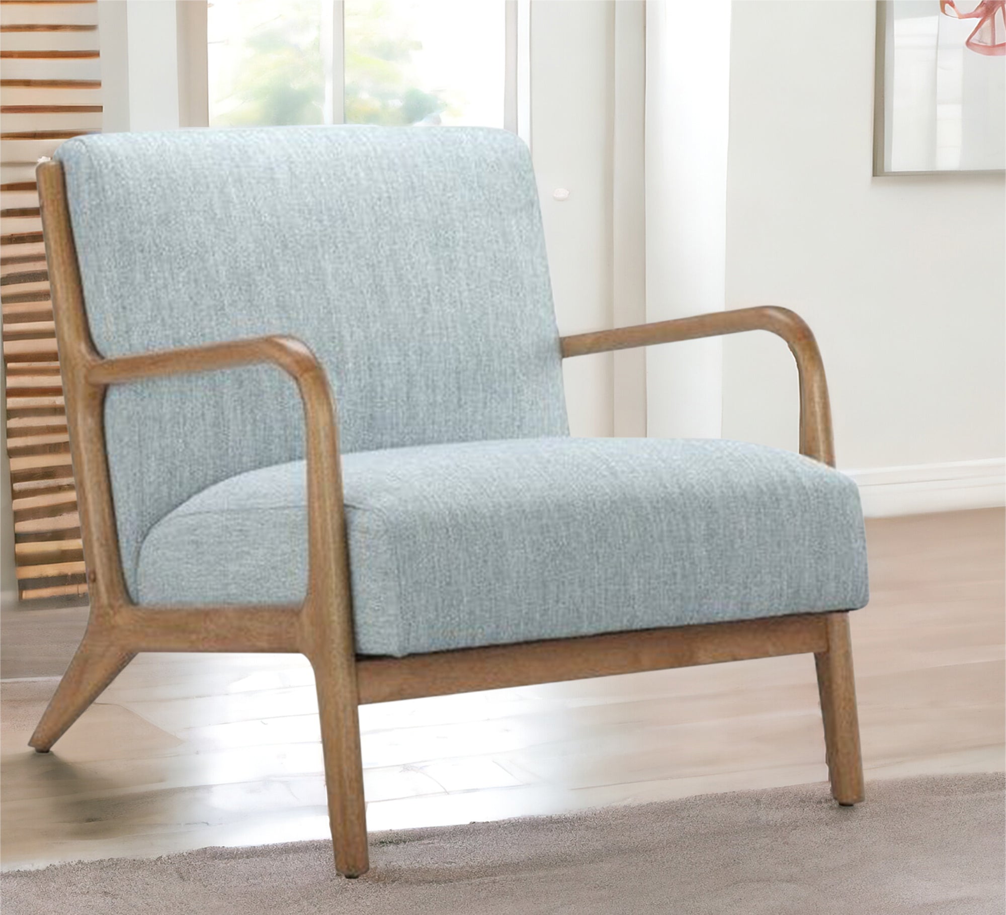 Footstool Chair with Wooden Armrests - Vitrine Furniture - Furniture
