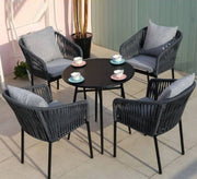 Four Elegant Gray Chairs & Table Set for Terraces - Vitrine Furniture - Outdoor Products