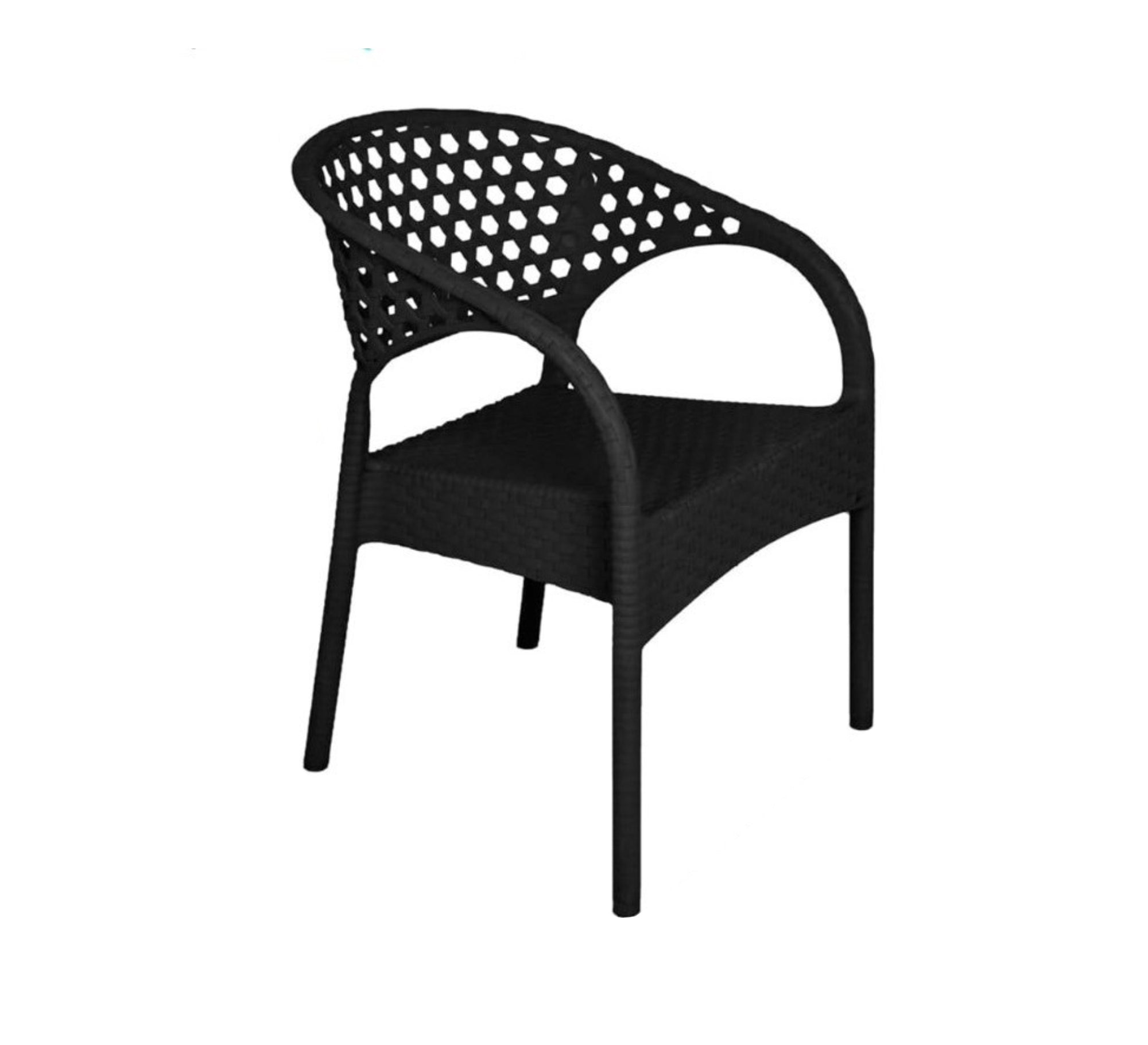 Four plastic chairs and a small black garden table - Vitrine Furniture - Outdoor Products