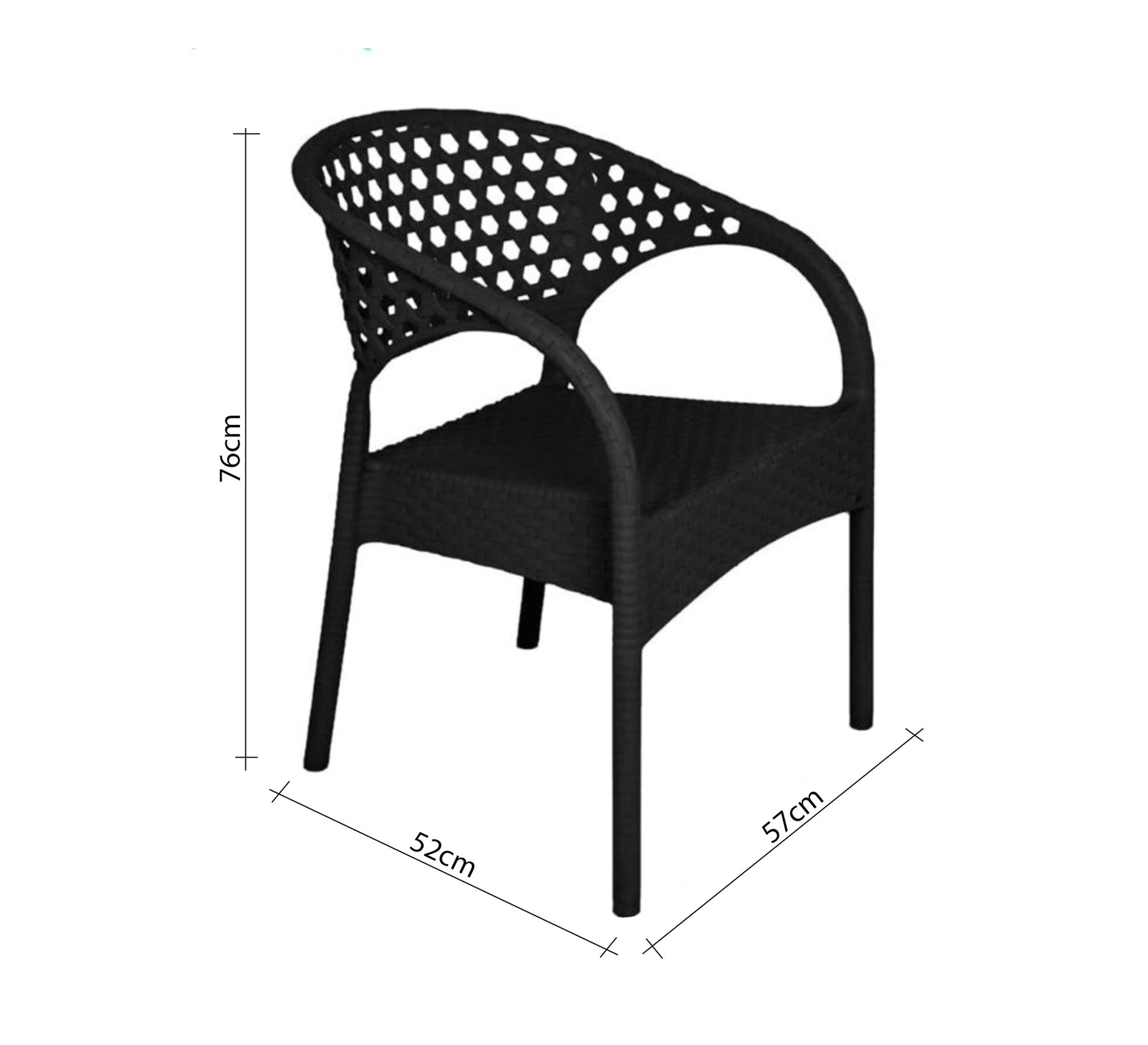 Four plastic chairs and a small black garden table - Vitrine Furniture - Outdoor Products