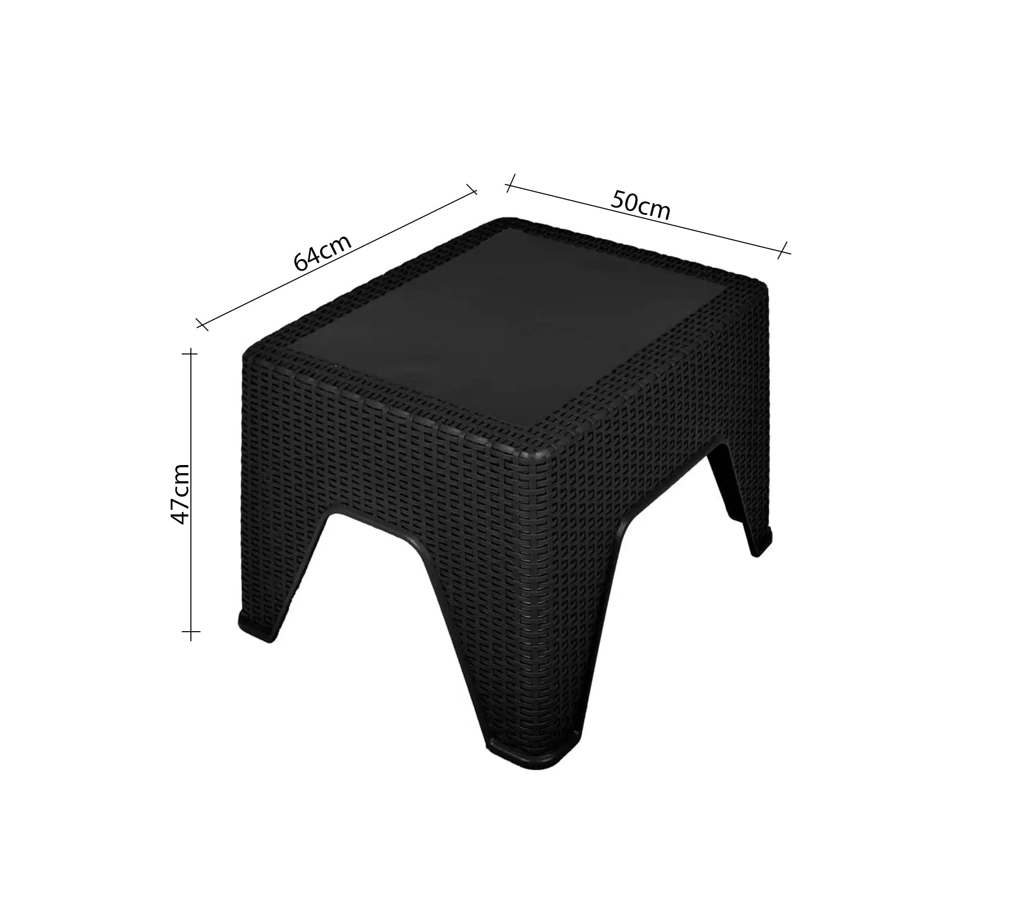 Four plastic chairs and a small black garden table - Vitrine Furniture - Outdoor Products