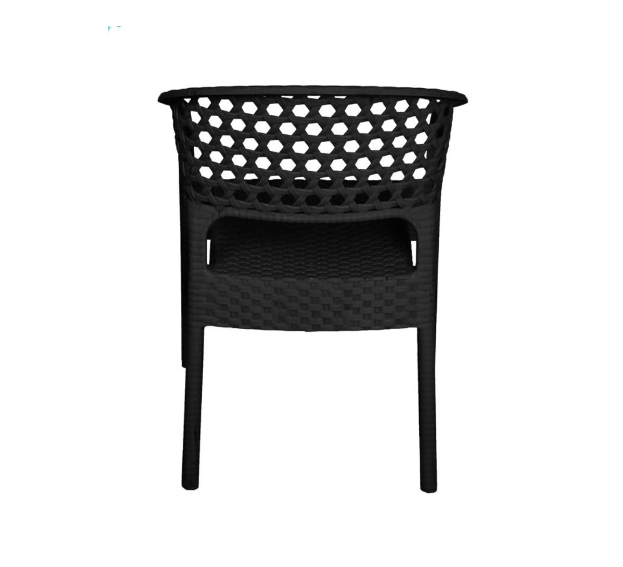 Four plastic chairs and a small black garden table - Vitrine Furniture - Outdoor Products