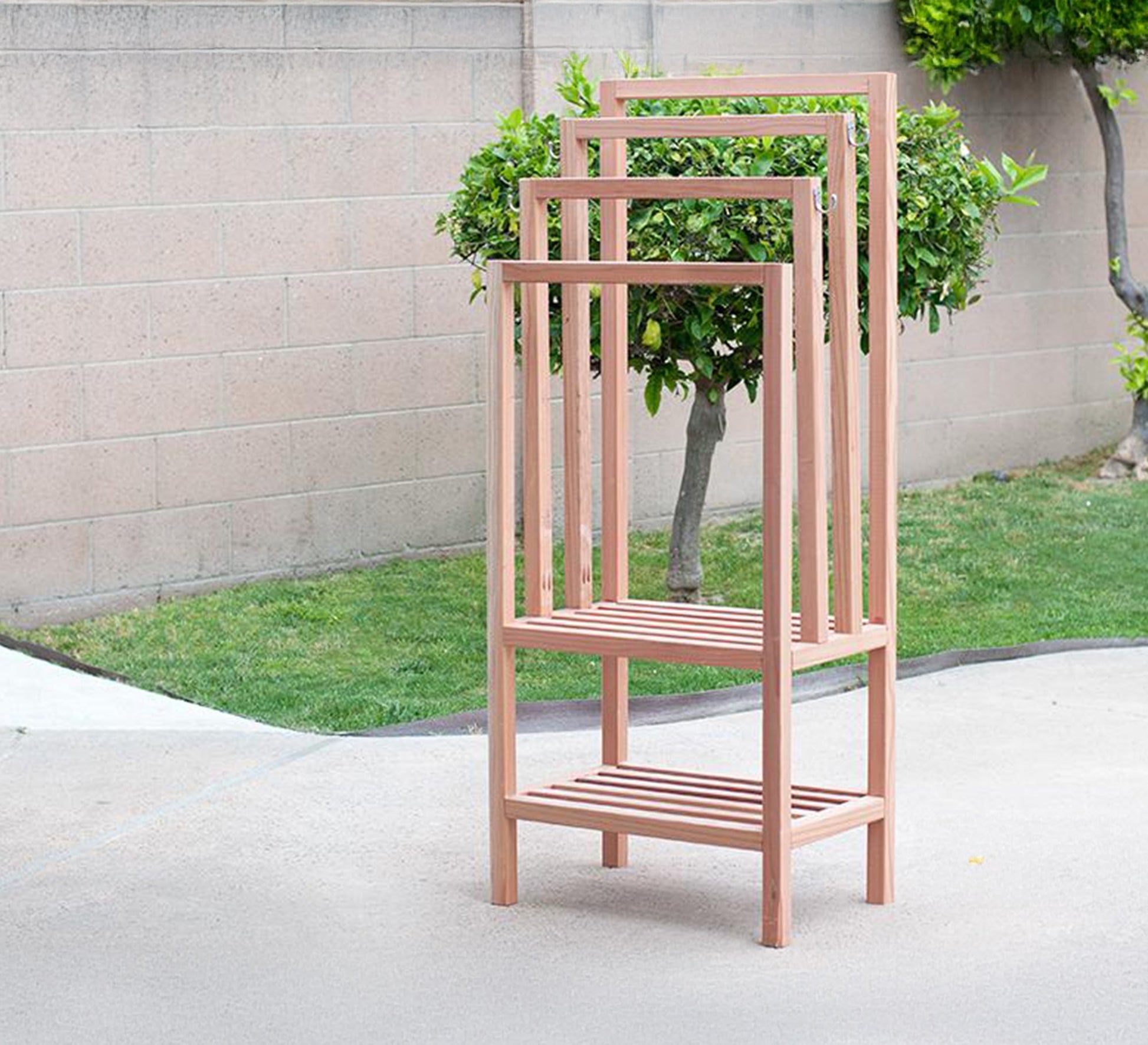 Four - Tier Towel Rack with Two Shelves - Vitrine Furniture - Furniture